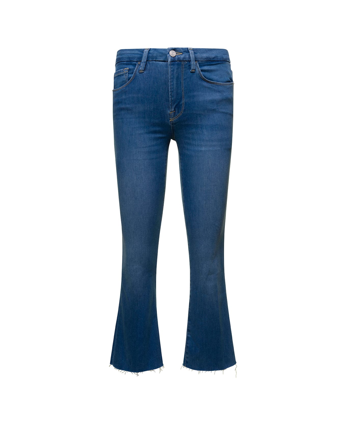 Frame Le Crop Mini Boot Blue Jeans Woman