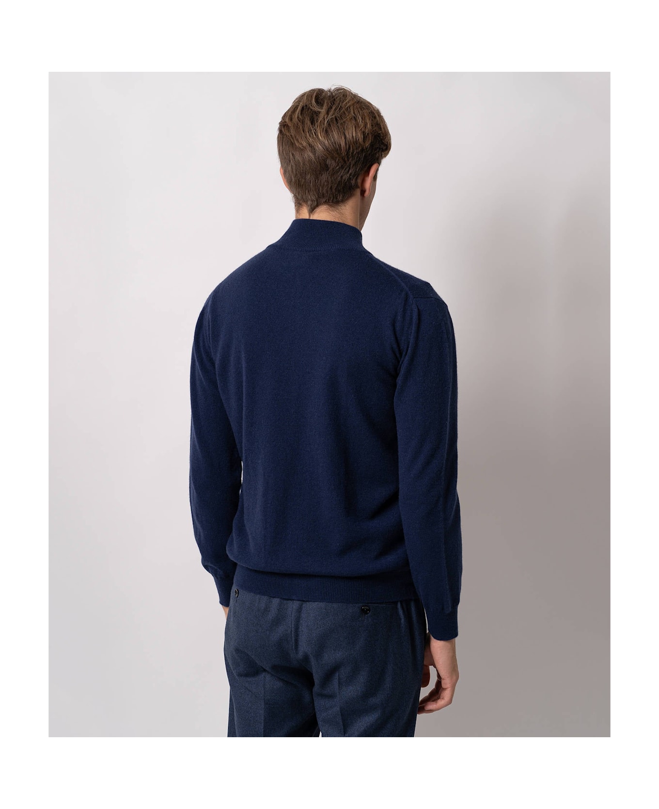 Larusmiani Cardigan Full Zip Warth Jacket - Navy