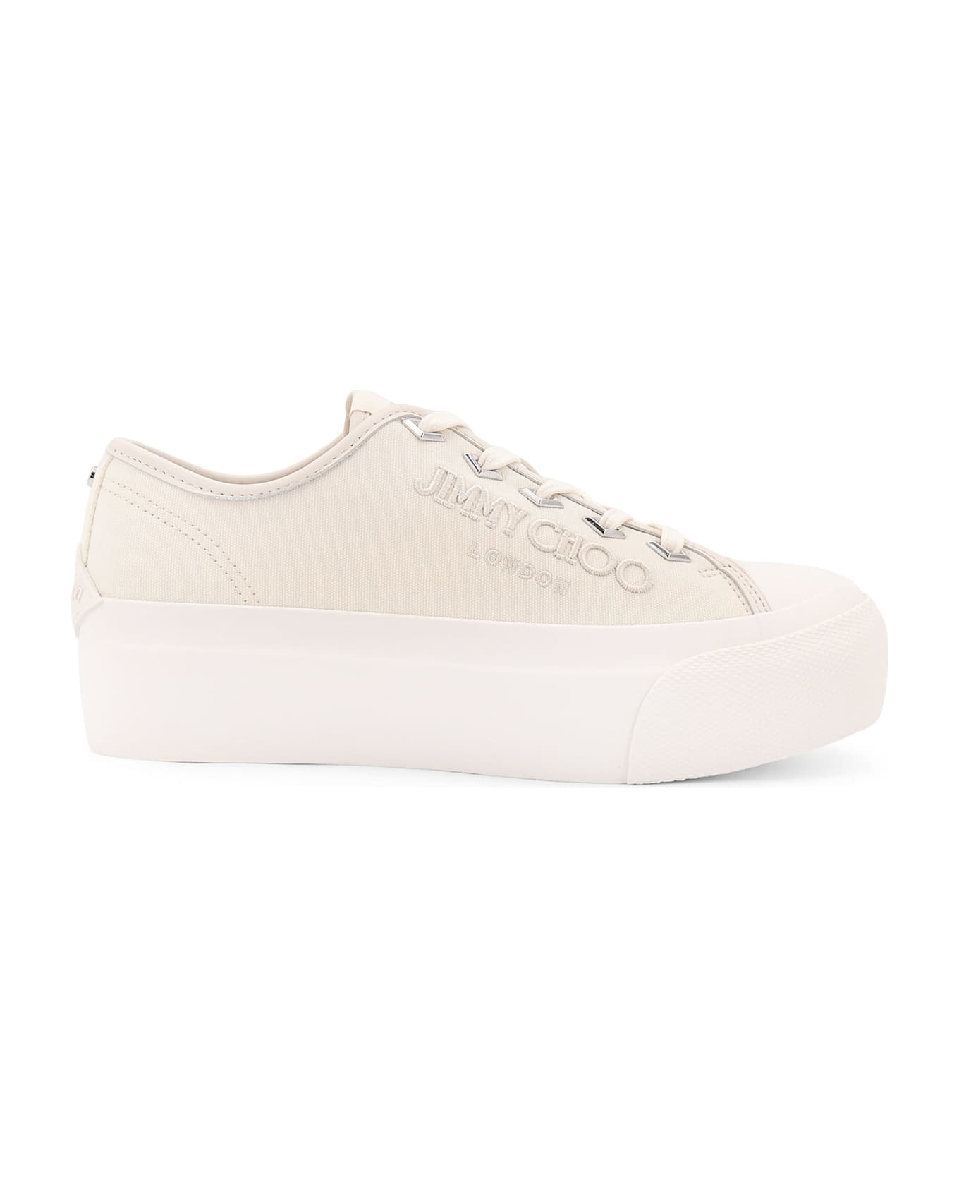 Jimmy Choo Palma Maxi Low-top Canvas Sneakers With Plateau