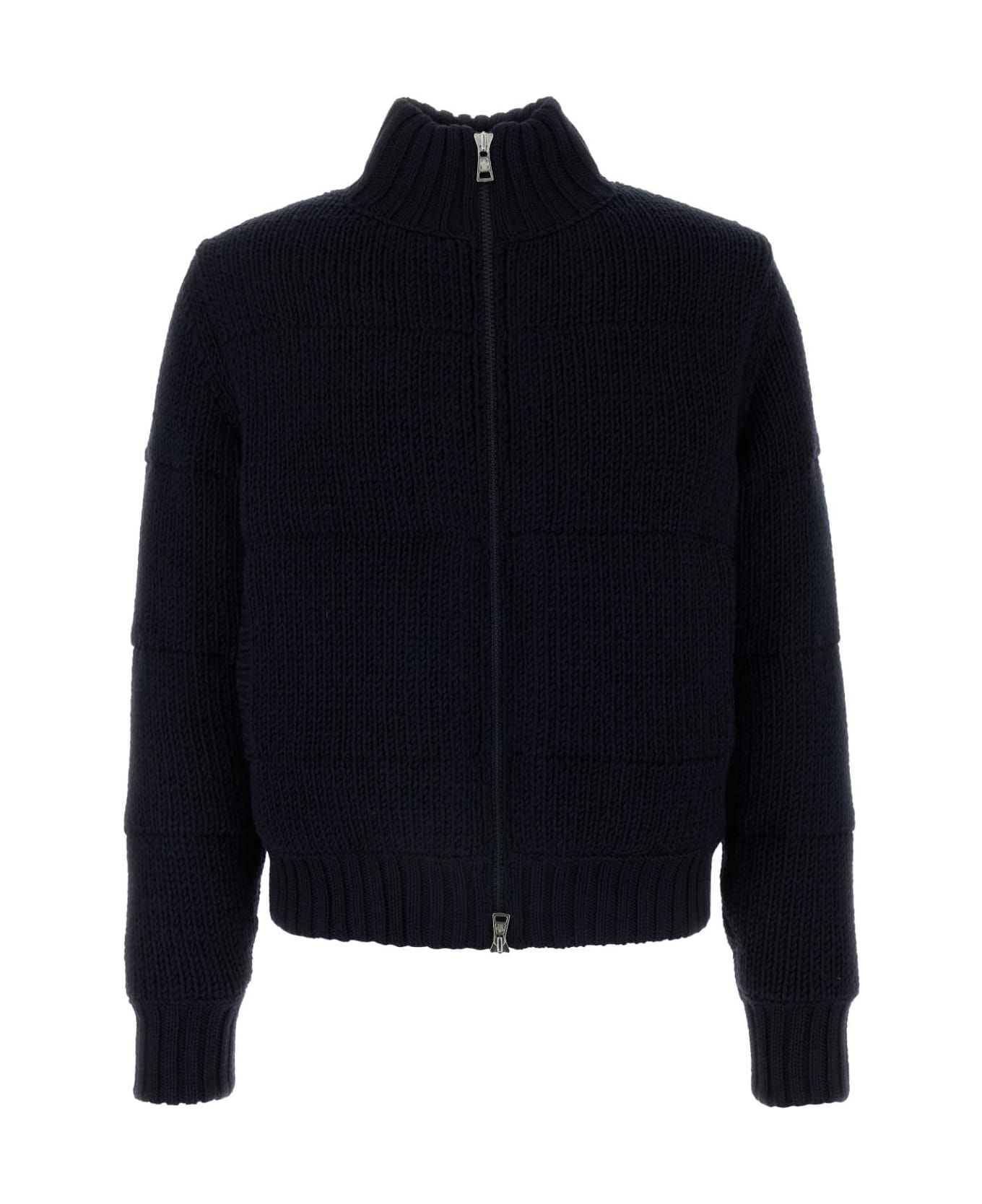 Moncler Dark Blue Wool Down Jacket - 779