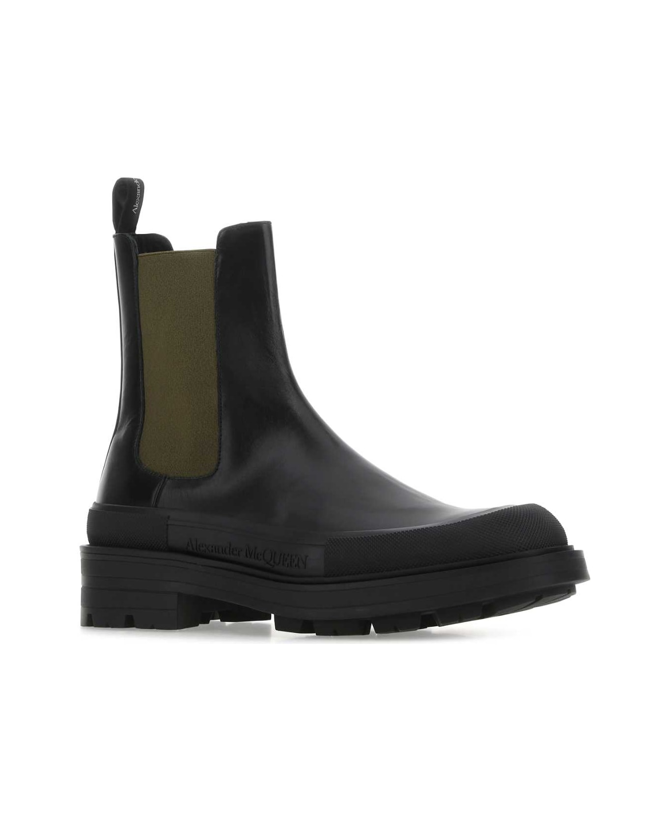 Alexander McQueen Black Leather Boxcar Ankle Boots - 1572