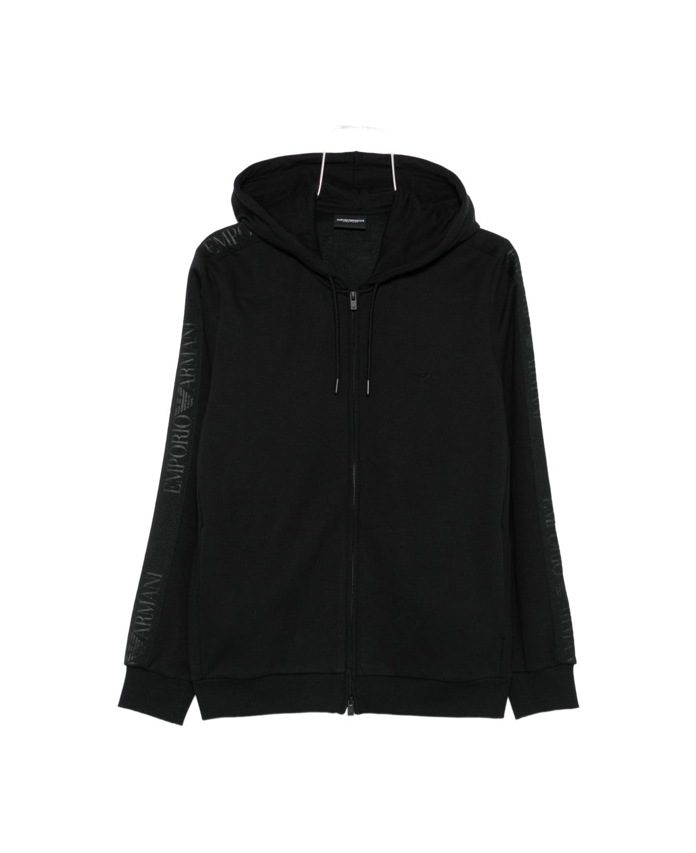 Emporio Armani Cotton Blend Loungewear Hoodie - Black