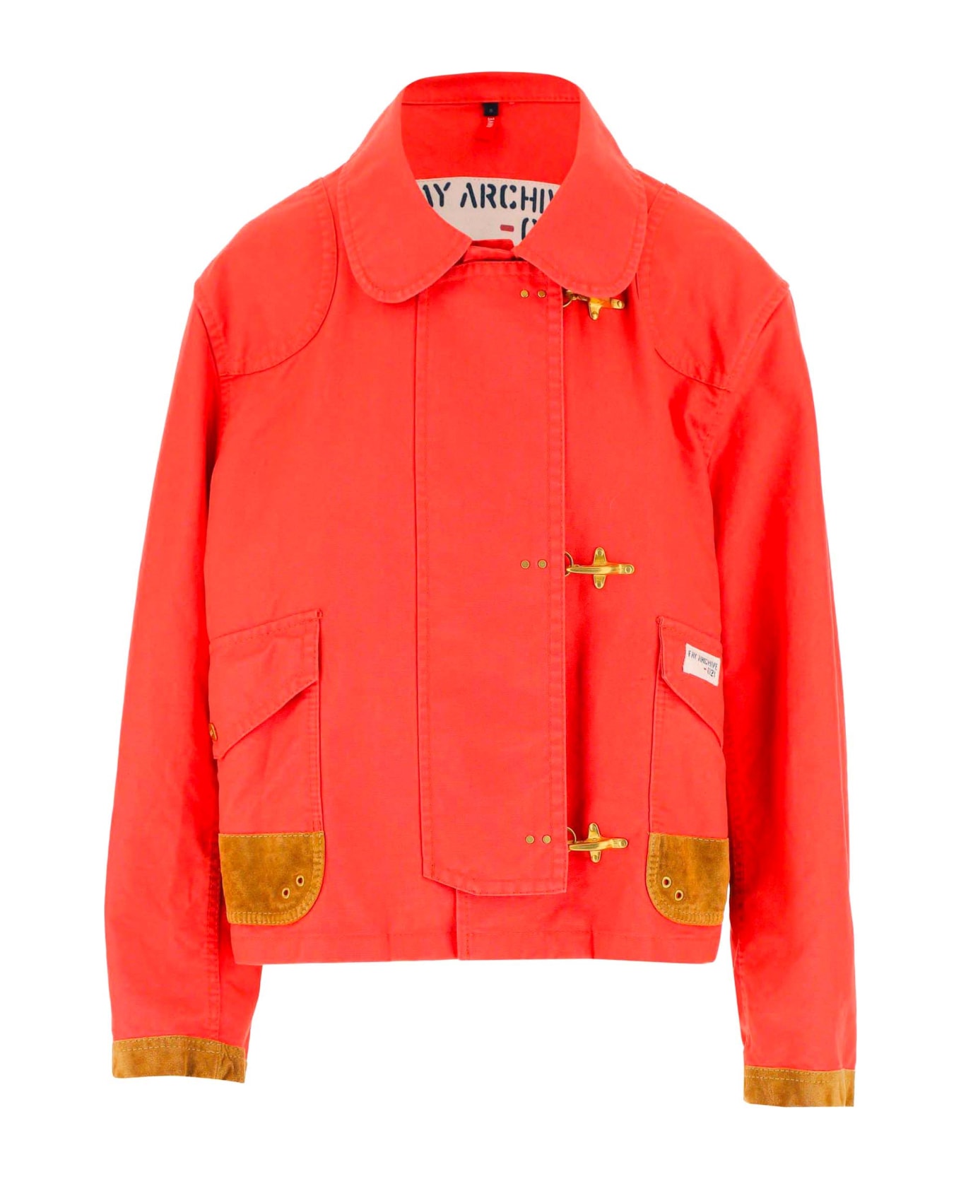 Fay Orange Cotton Jacket - RED