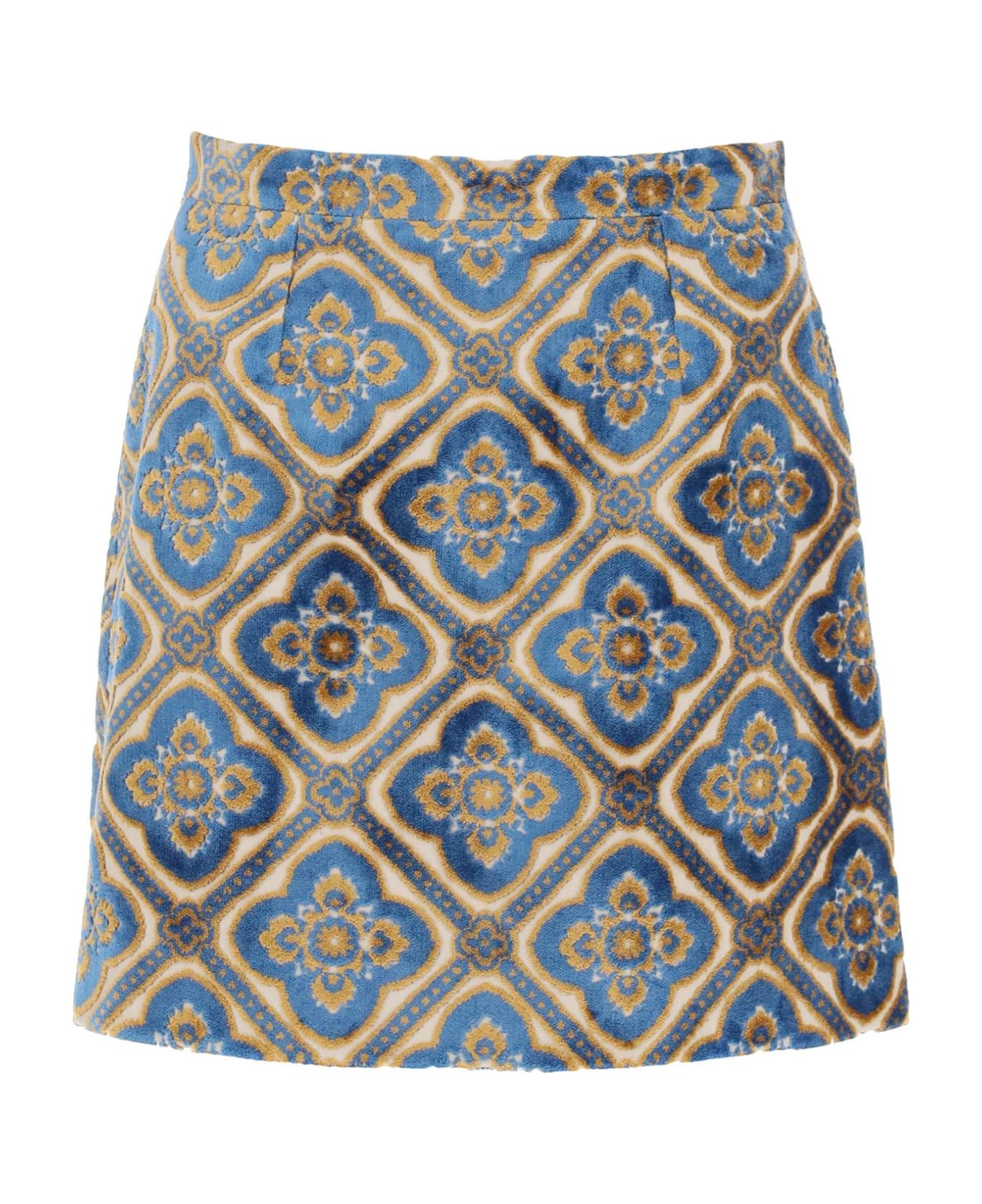 Etro Jacquard Velvet Mini Skirt - BLUE (Blue)