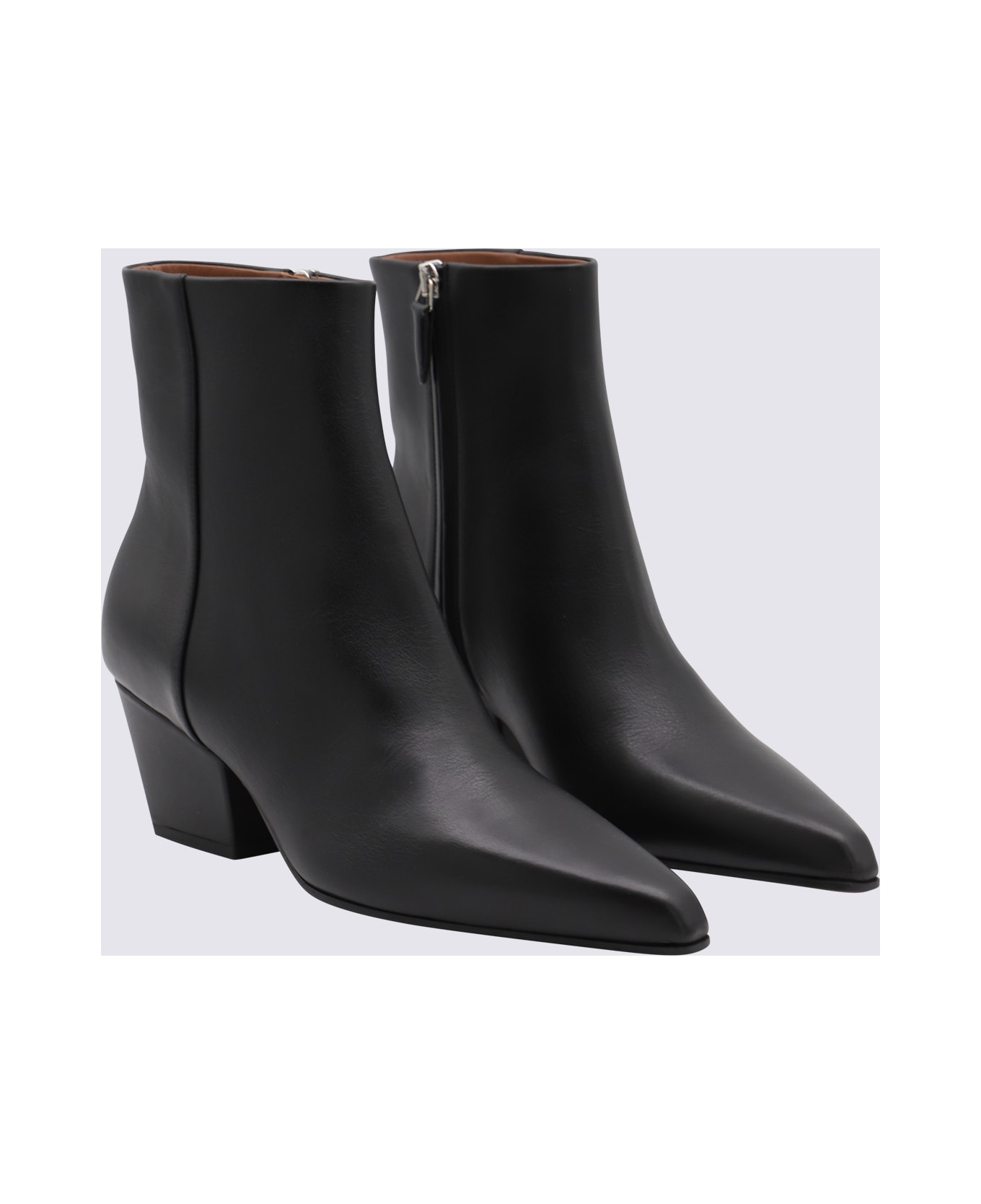 Paris Texas Black Leather Jane Boots - Black