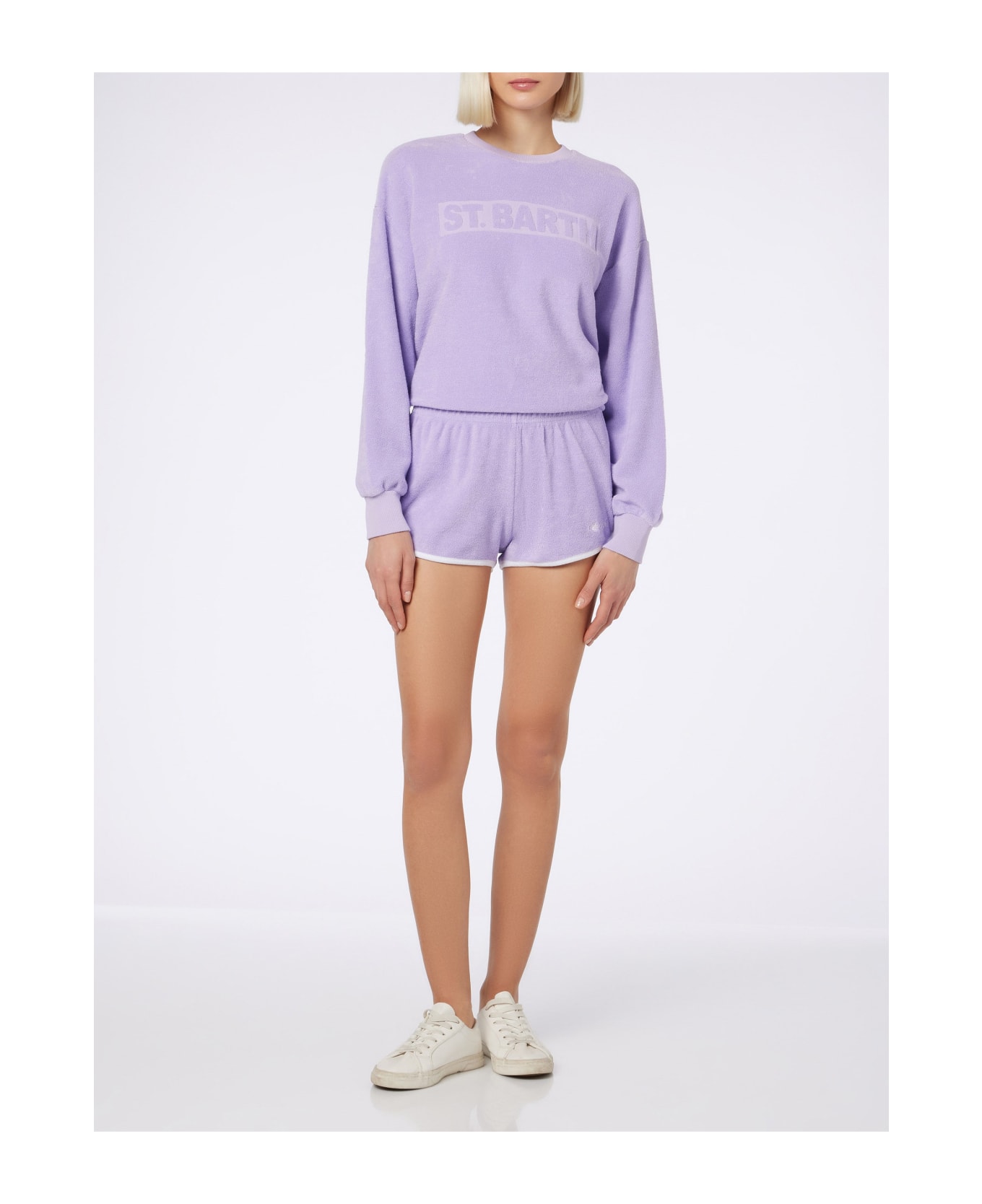 MC2 Saint Barth Woman Terry Cotton Pull Up Shorts Francine - PINK