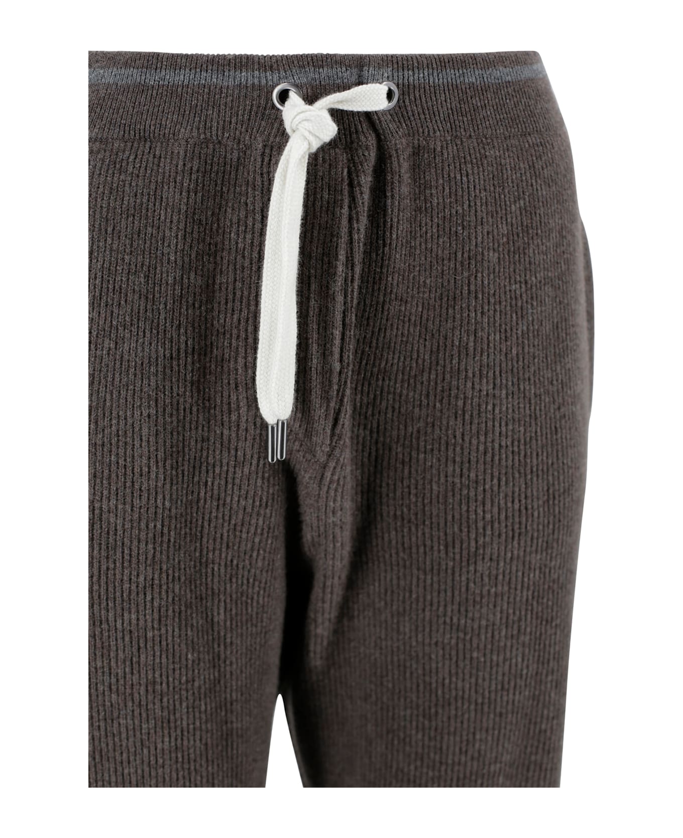 Brunello Cucinelli Ribbed Knit Pants - Brown