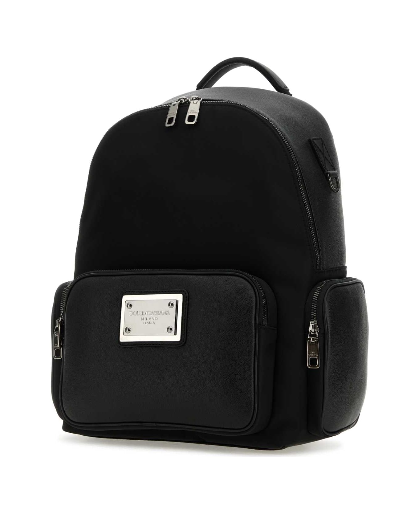 Dolce & Gabbana Black Fabric And Leather Backpack - 8B956