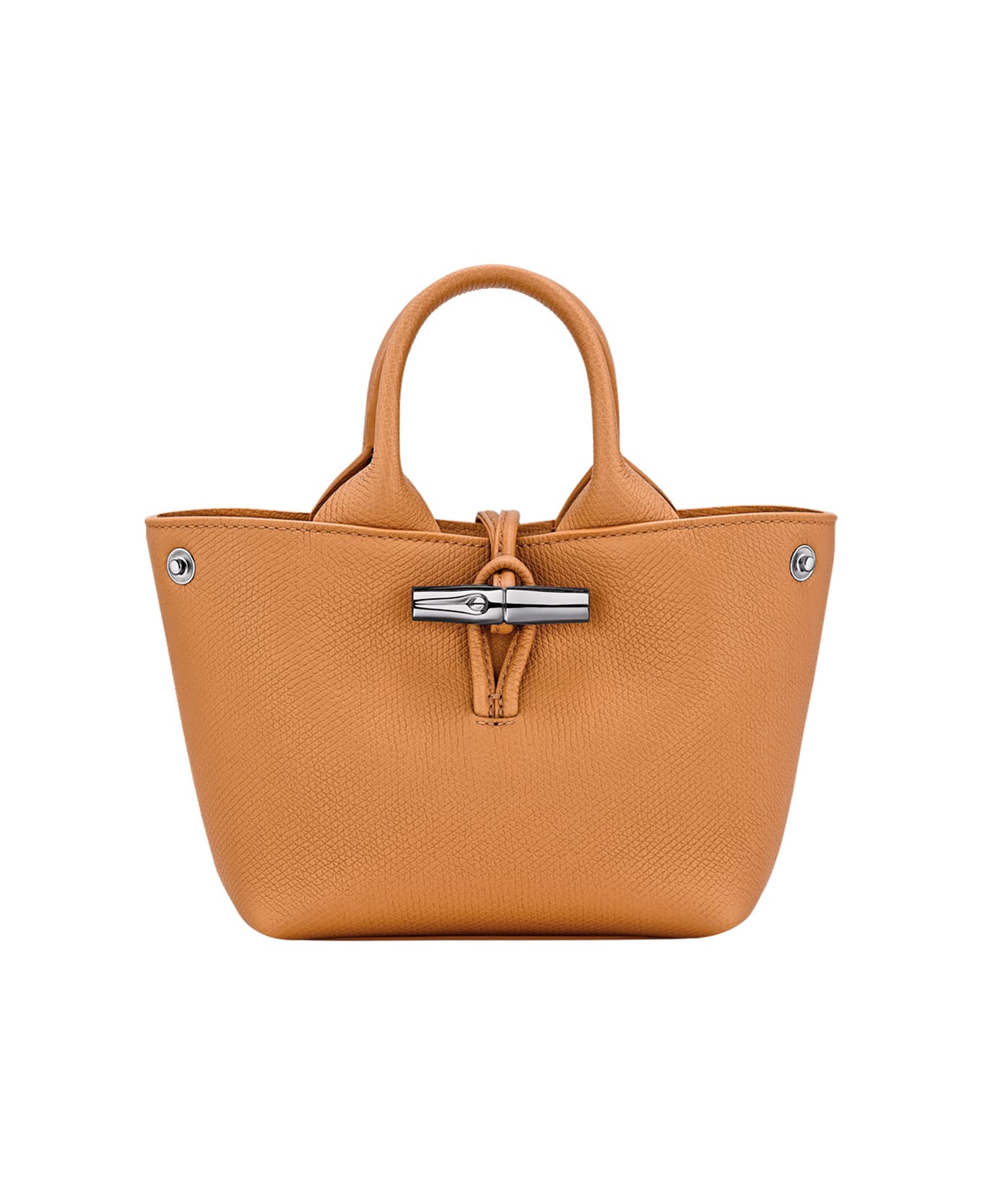 Longchamp 
le Roseau
 Beige Handbag With Toggle Closure In Grained Leather Woman - Beige