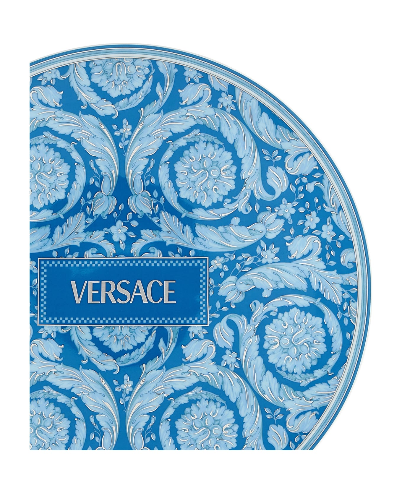 Versace 'barocco Teal' Placeholder Plate 33 Cm - Light Blue