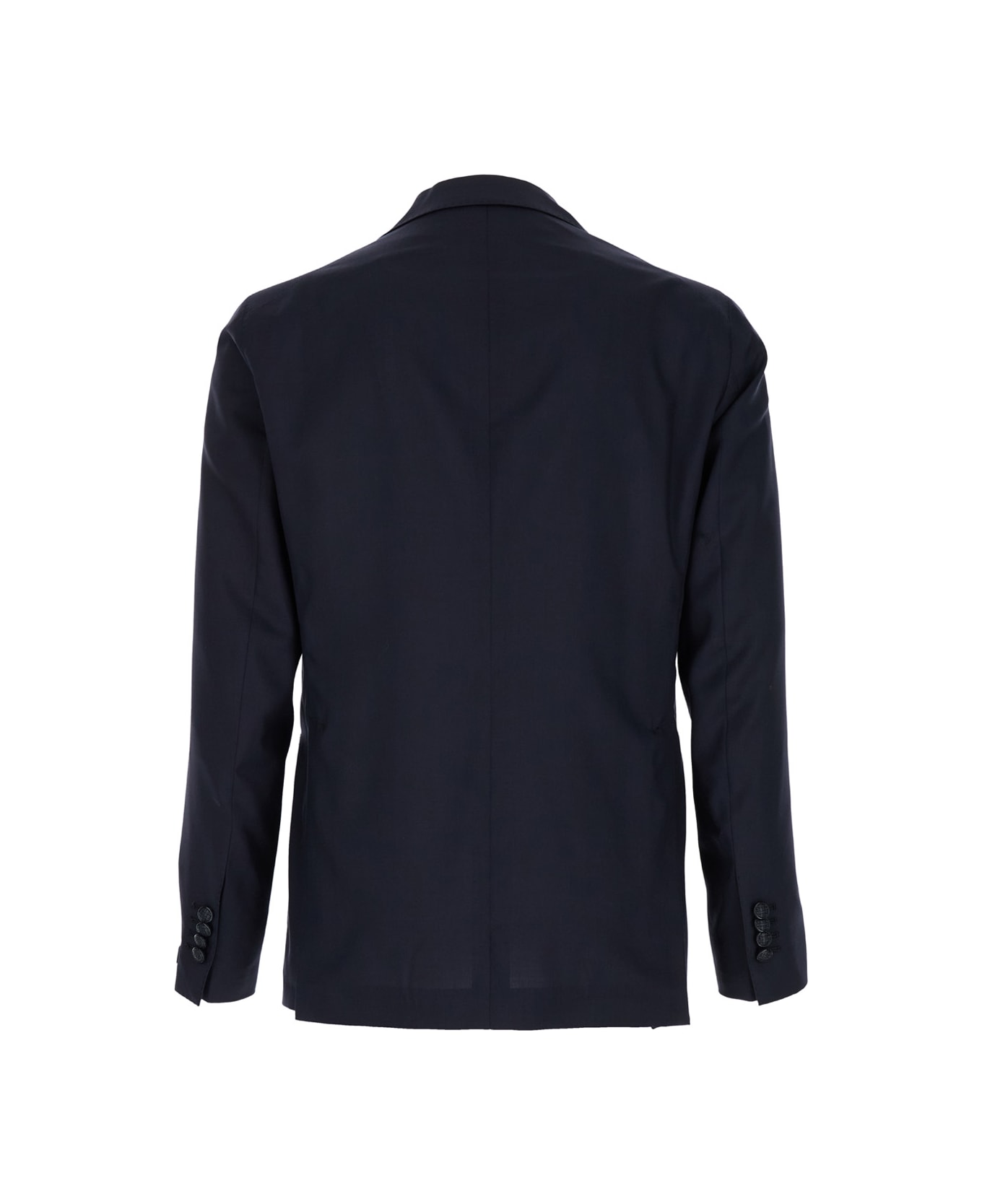 Tagliatore Blue Single-breasted Jacket In Wool And Silk Man - Blu