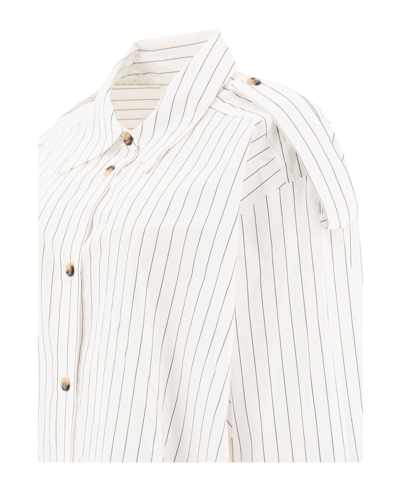 Khaite The Tamal Striped Button-up Shirt - BIANCO