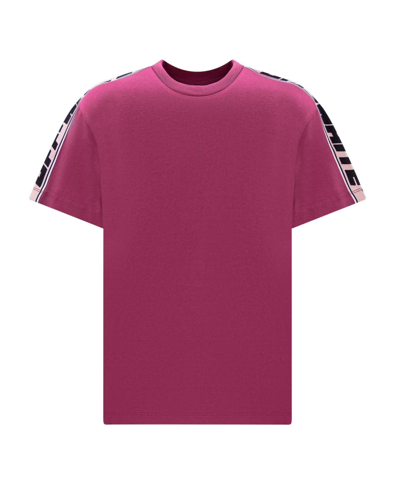 Off-White T-shirt With Logo - BURGUNDY