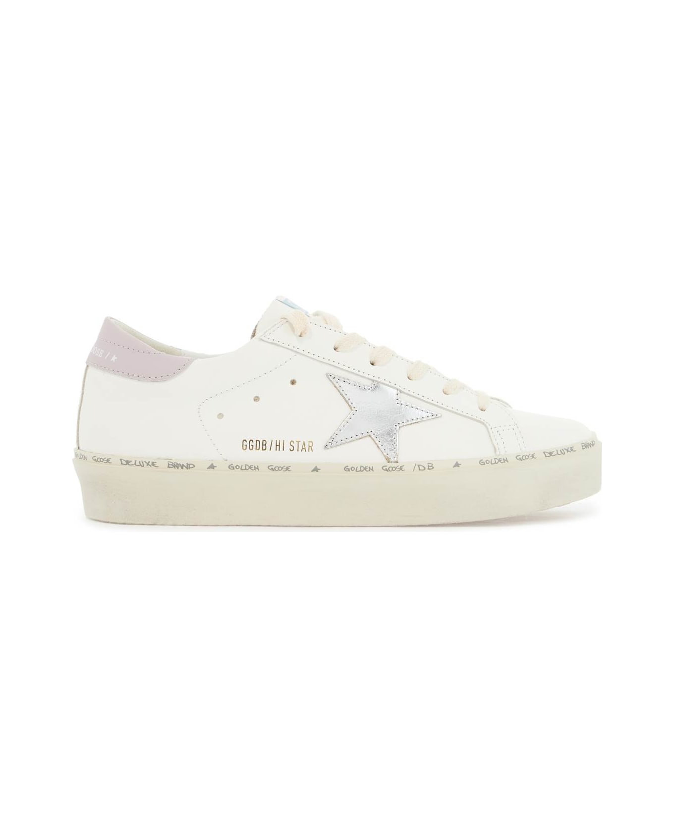 Golden Goose Hi Star Sneakers - WHITE/SILVER/LILAC (White)