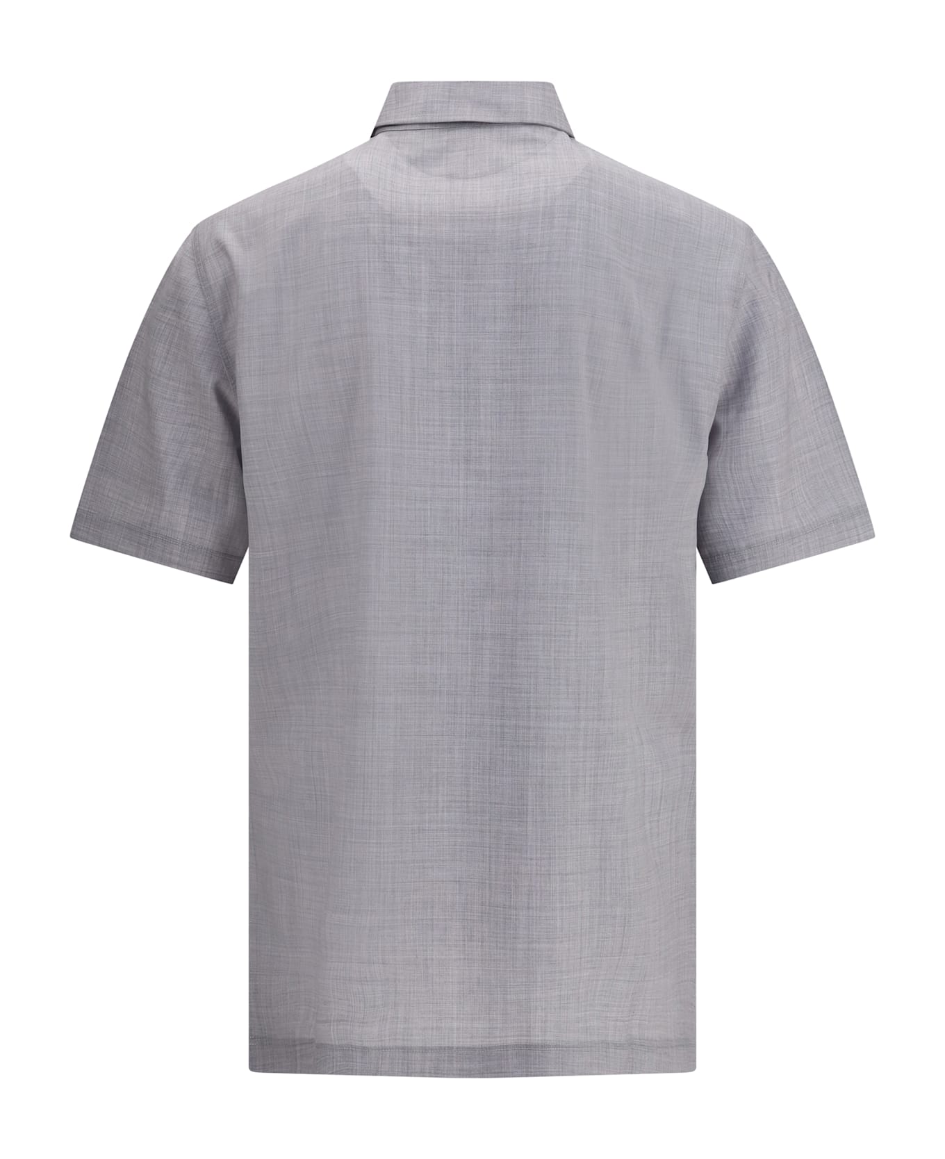 Brunello Cucinelli Virgin Wool Poplin Polo Shirt