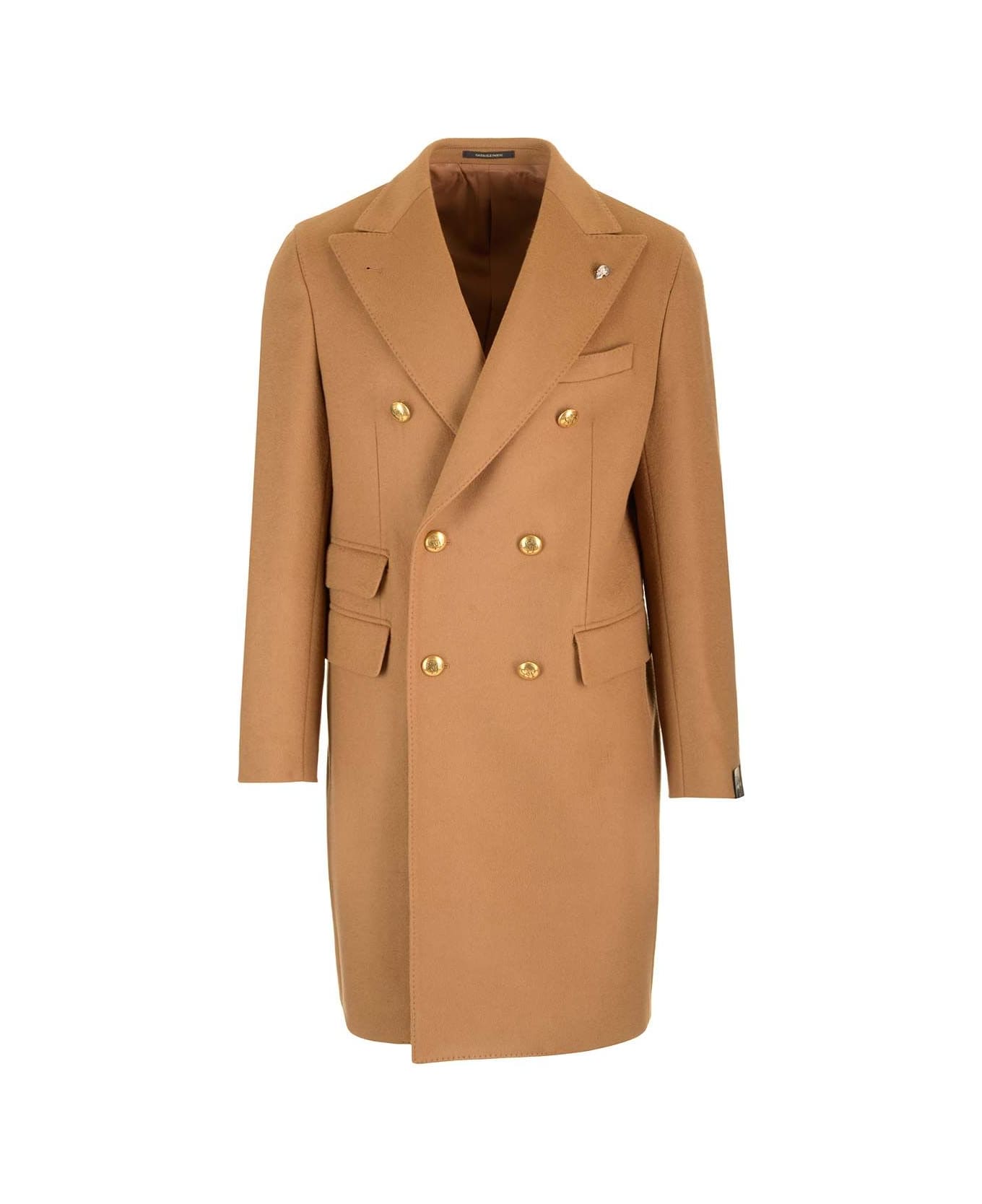 Gabriele Pasini Double-breasted Coat In Cashmere Wool - Brown