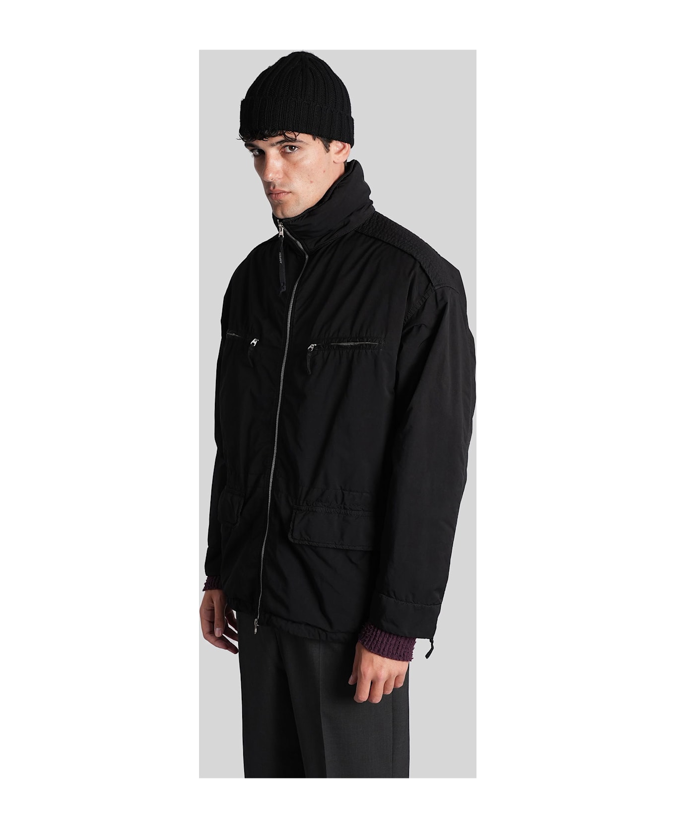 Aspesi Gravel Casual Jacket In Black Polyester - black