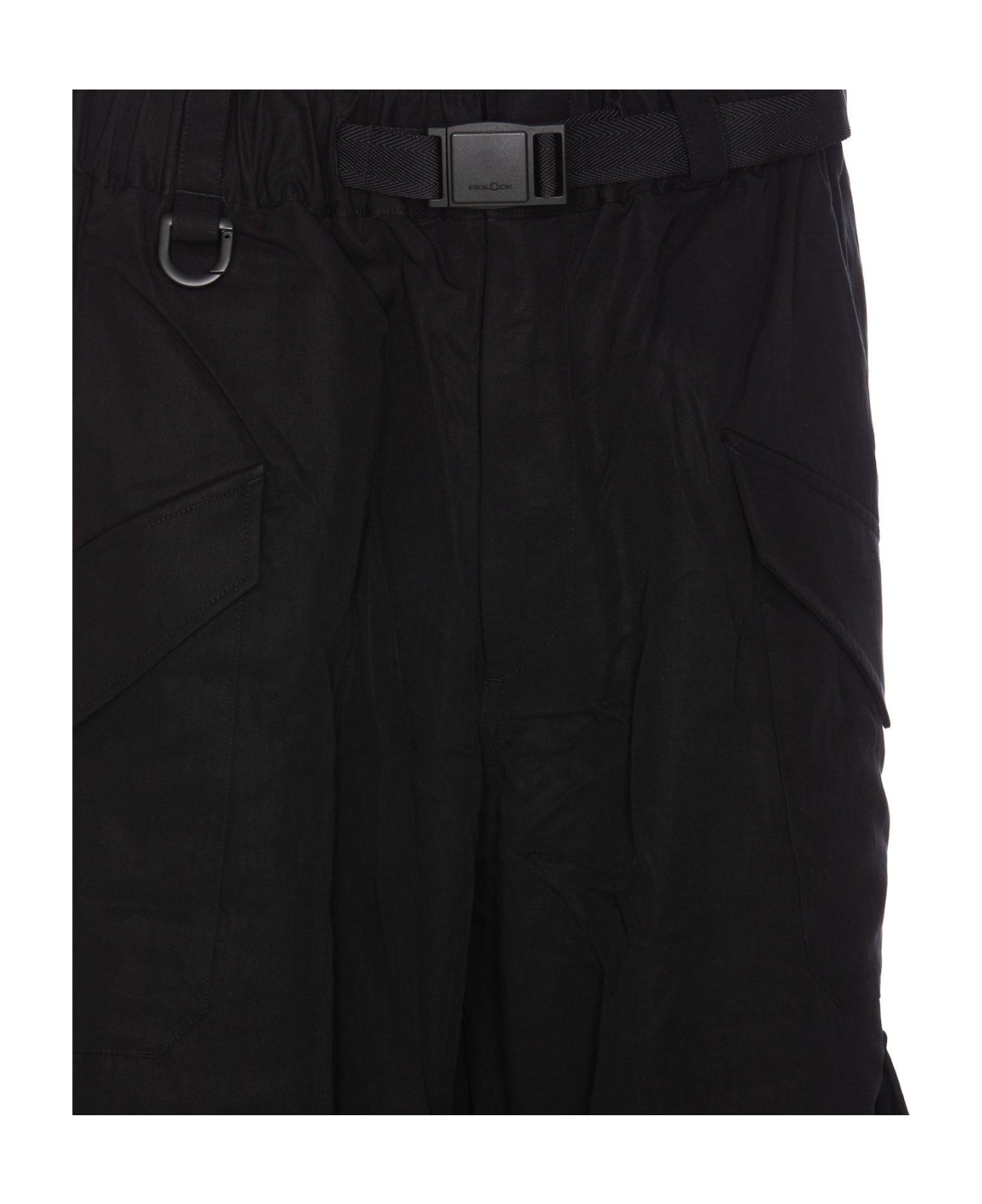 Y-3 Belted Wide-leg Trousers Pants - BLACK