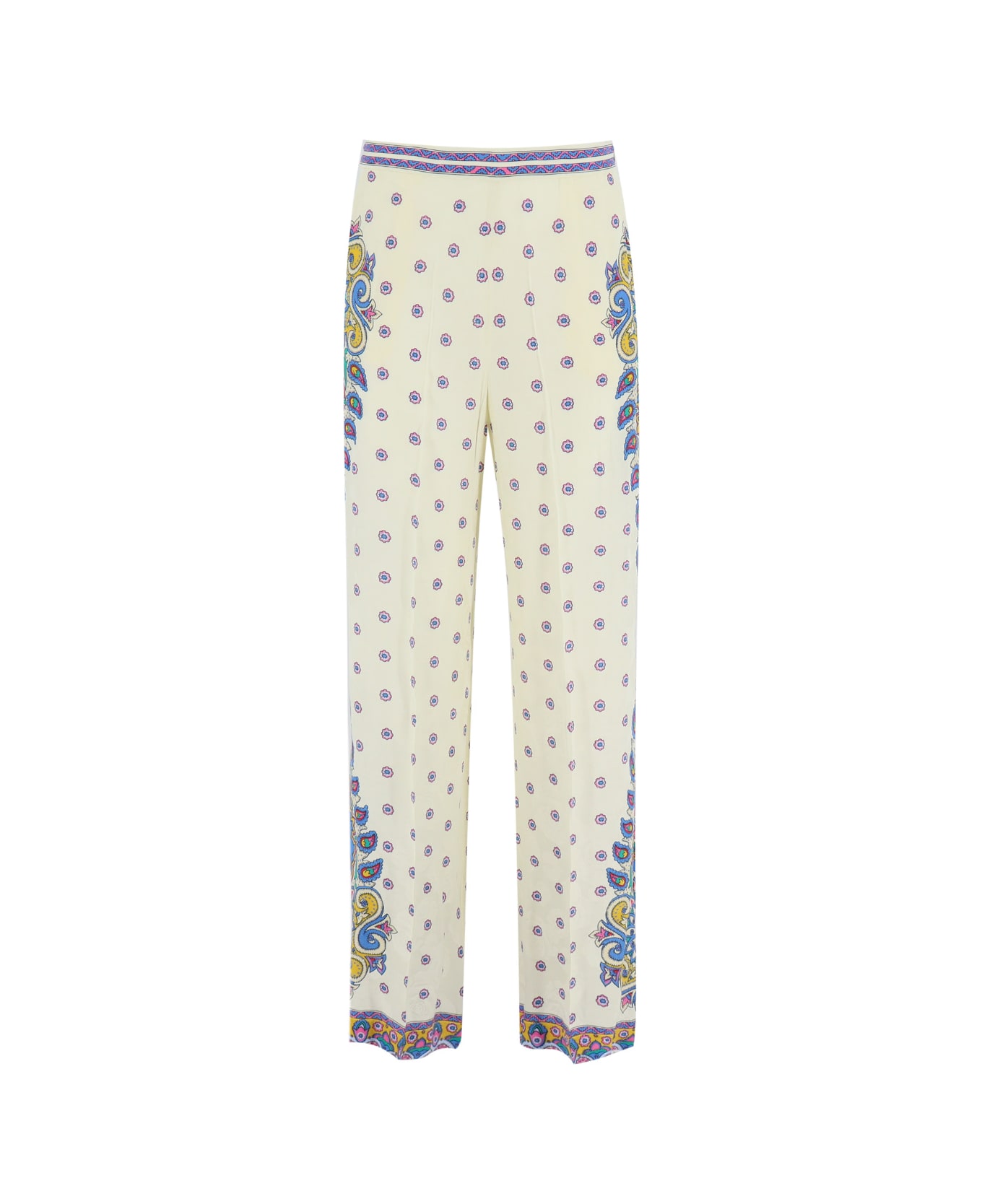 Etro Paisley Print Pants - PRINT ON WHITE BASE