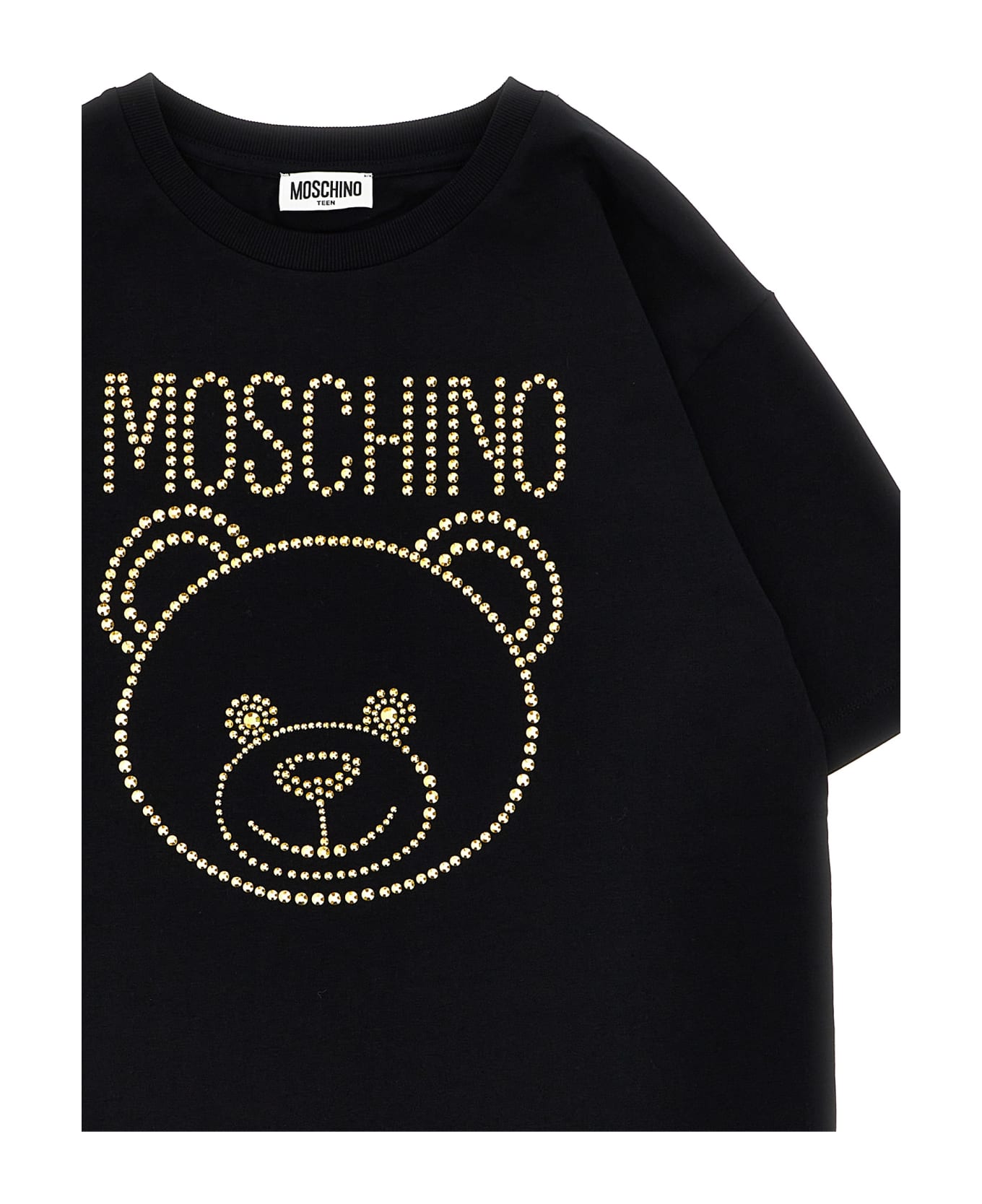 Moschino Rhinestone Logo T-shirt - Black   Tシャツ＆ポロシャツ