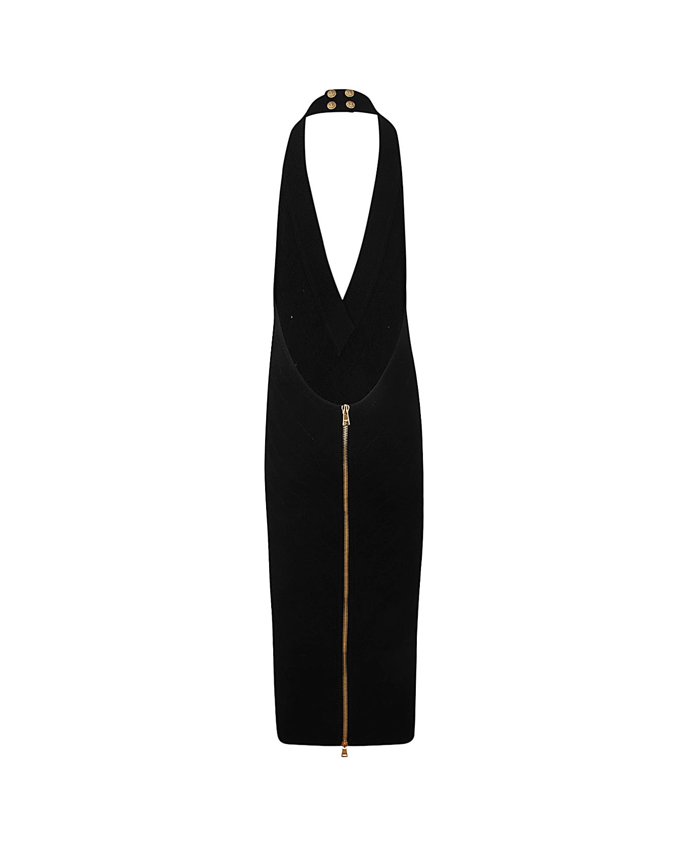 Balmain Halterneck Knit Midi Dress - Pa Noir