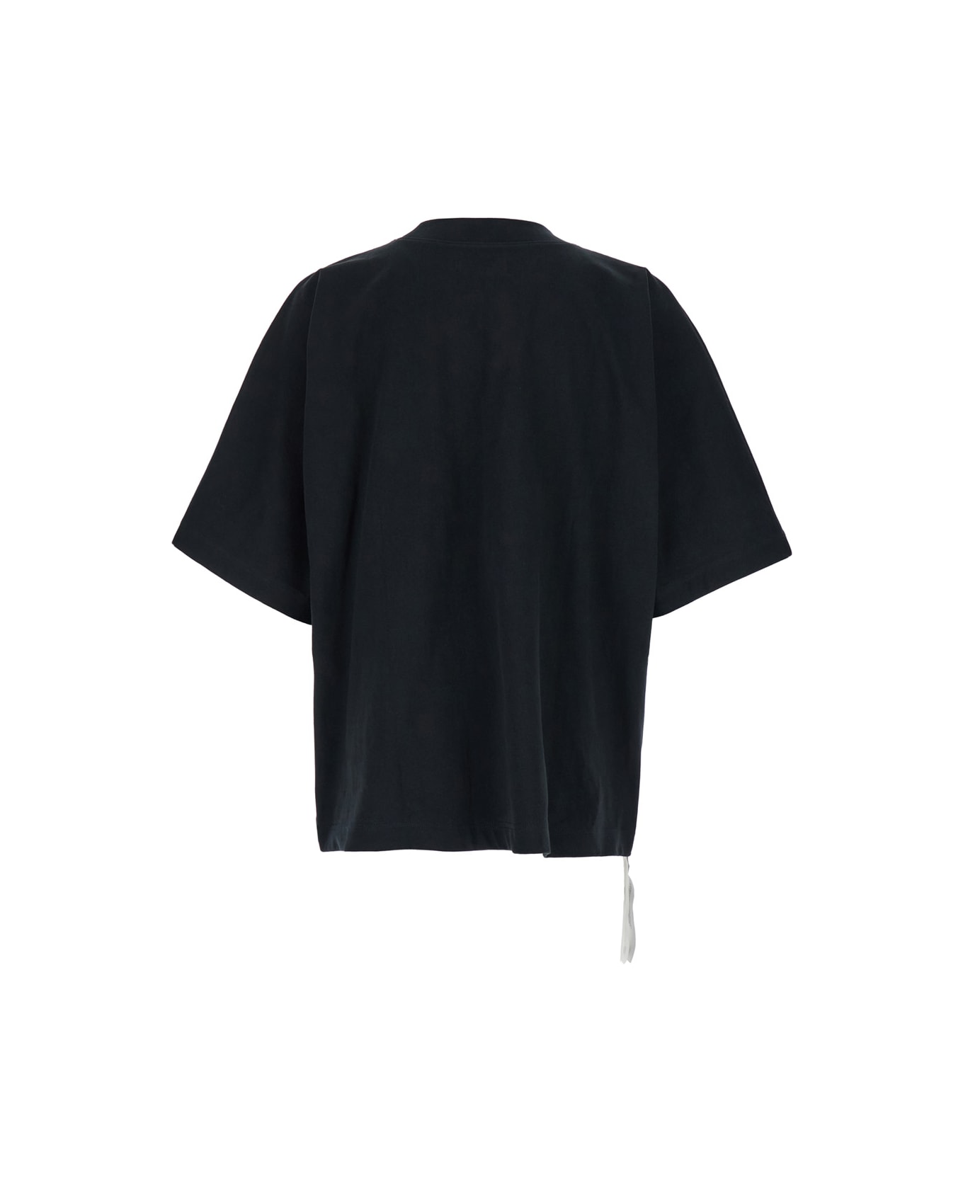 Purple Brand Black Crewneck T-shirt With Maxi Logo Lettering On The Front In Cotton Man - Black