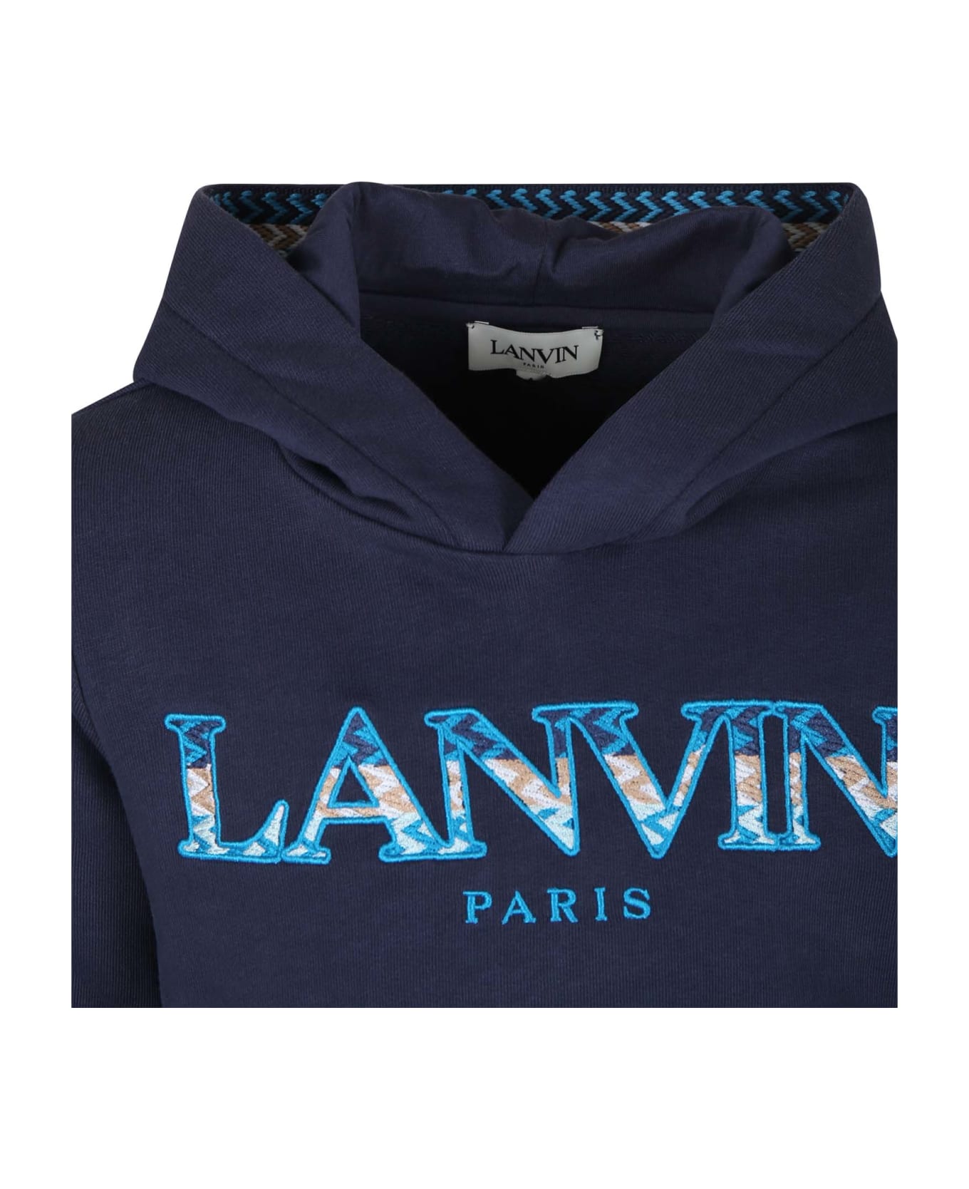 Lanvin Blue Sweatshirt For Boy With Logo - Blue