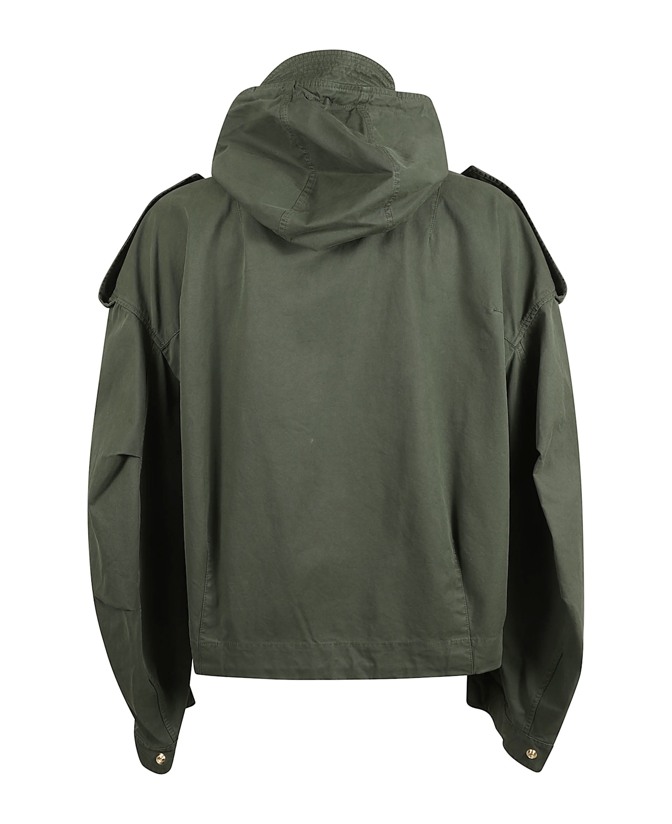 Alexander McQueen Drawstring Hood Wide Jacket - Green