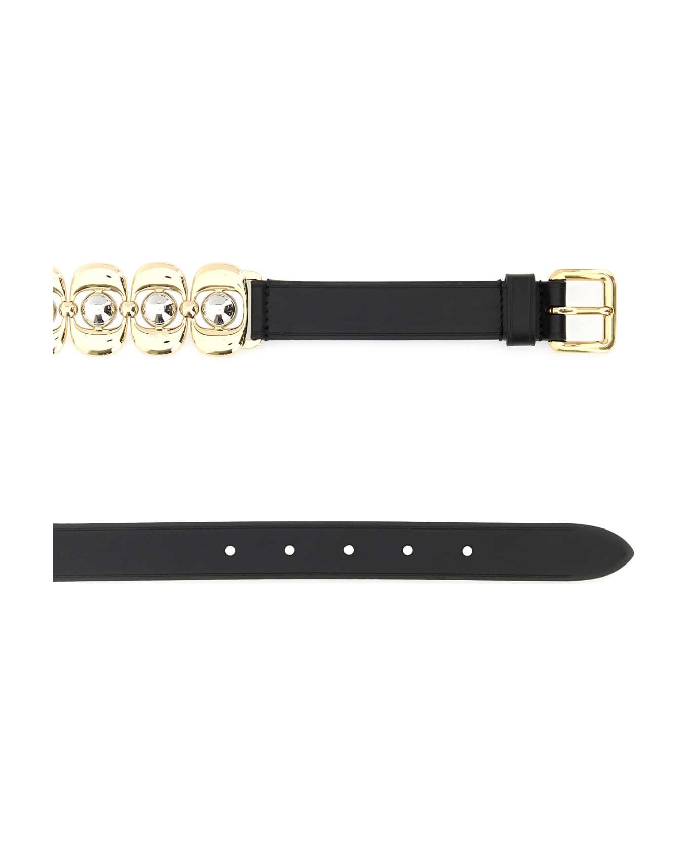 Miu Miu Multicolor Leather And Metal Belt - NERO