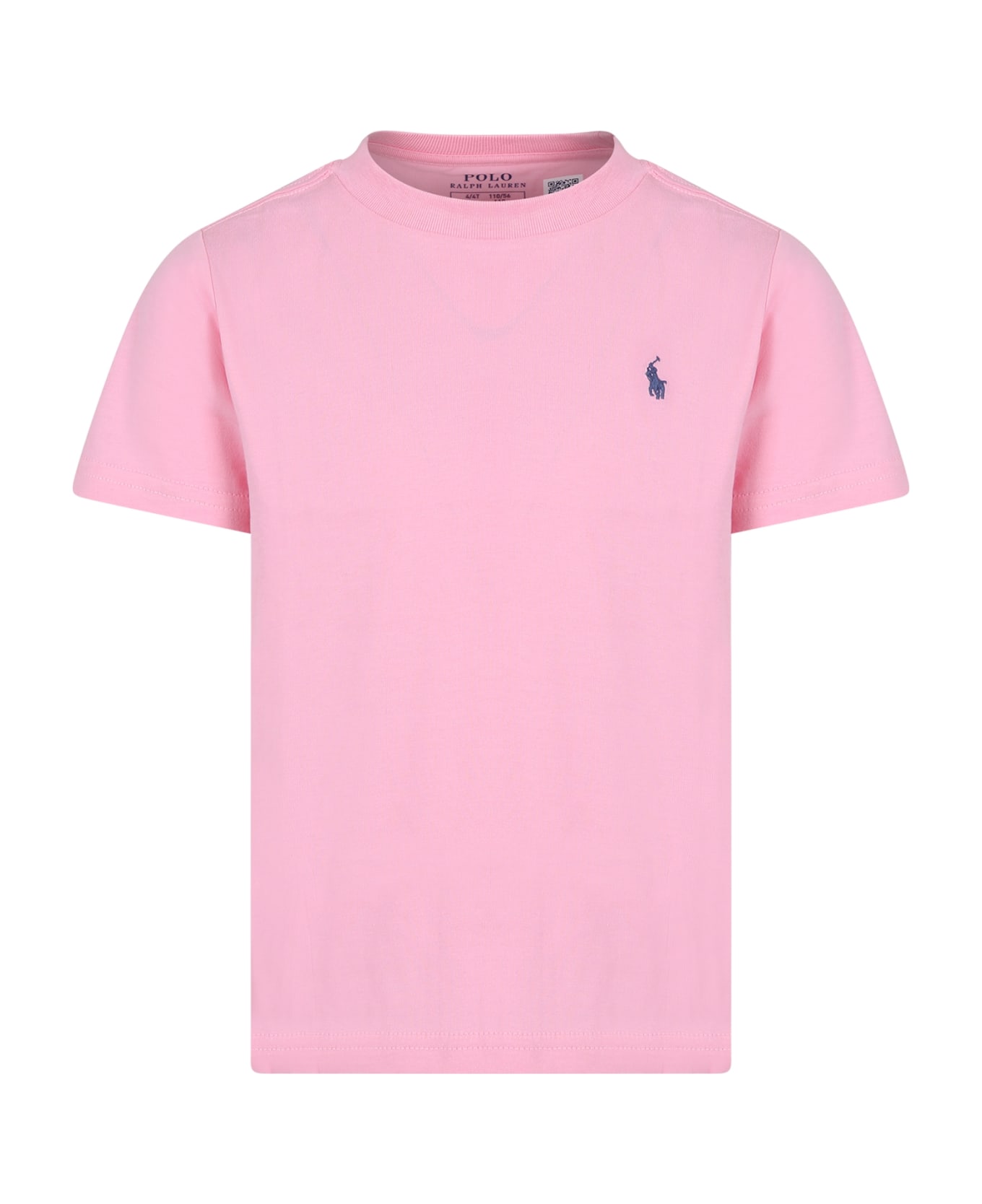Ralph Lauren Pink T-shirt For Girl With Pony - Pink Tシャツ＆ポロシャツ