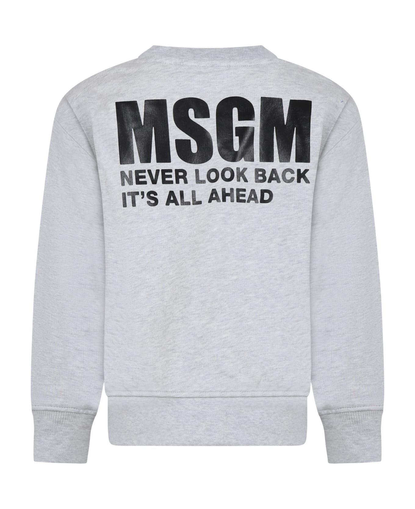 MSGM Gray Sweatshirt For Kids With Logo - Grey