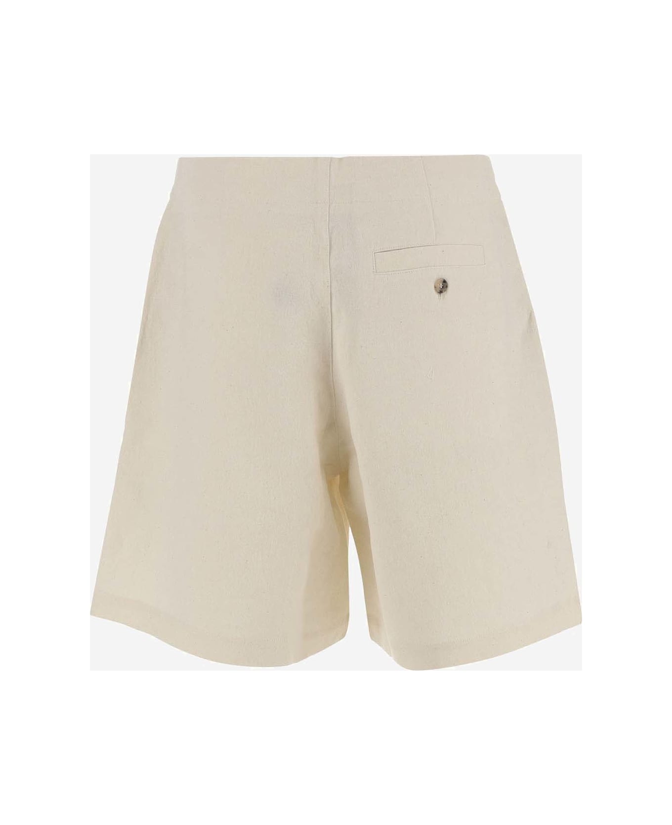 J.W. Anderson Linen Blend Logo Short Pants - White