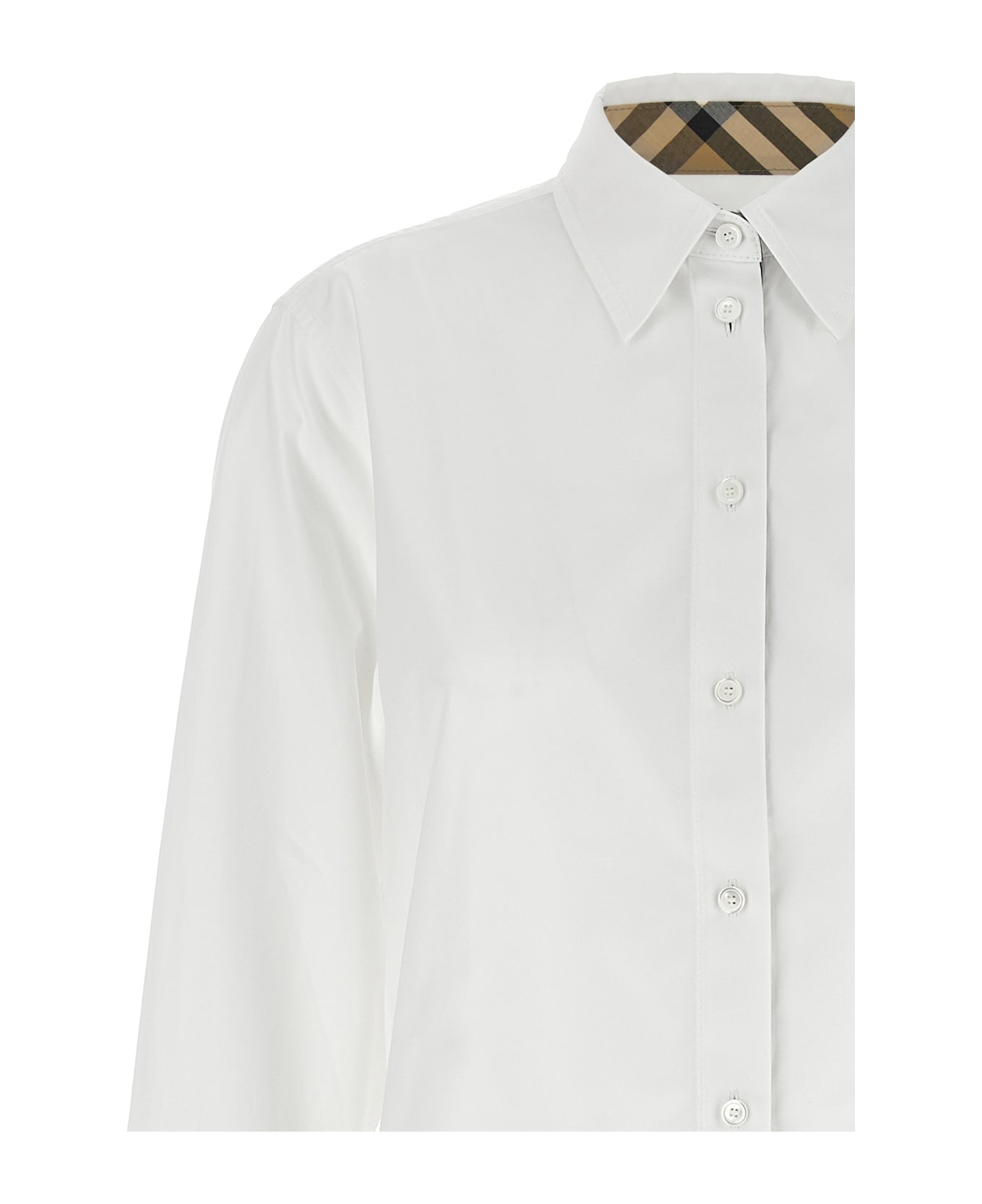 Burberry Check Insert Shirt - White