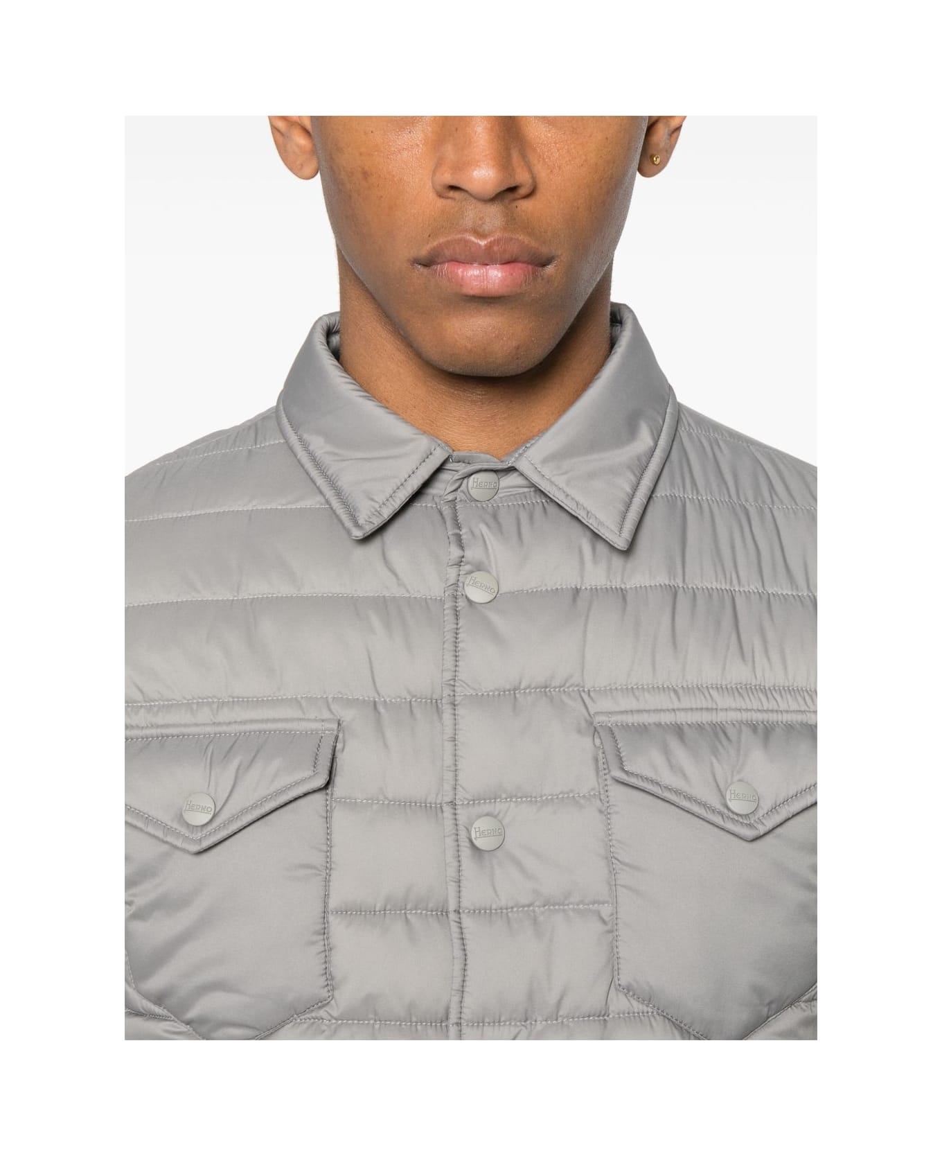 Herno 
la Denim
 Quilted Down Jacket - Grey