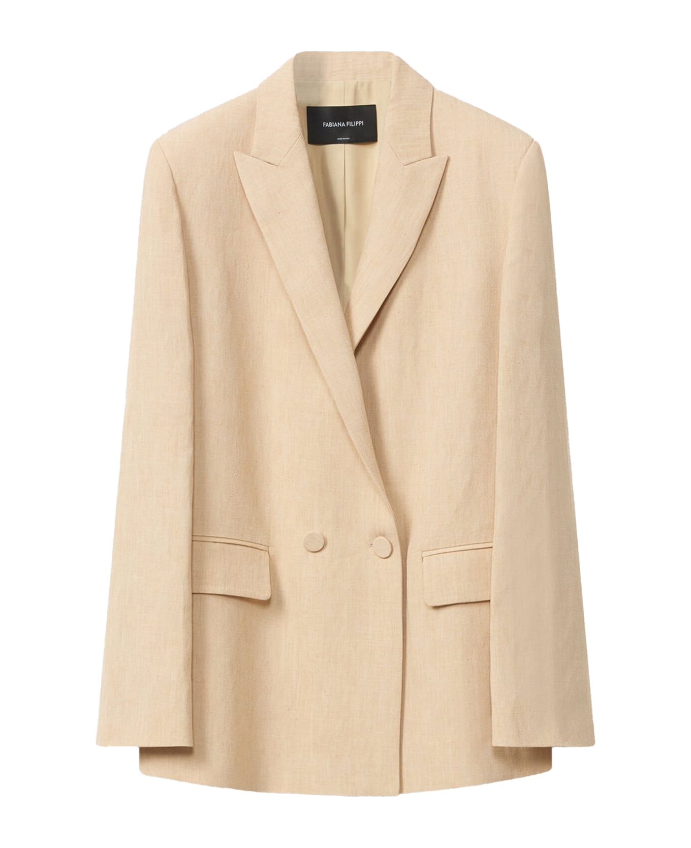 Fabiana Filippi Double-breasted Jacket In Linen And Viscose Blend