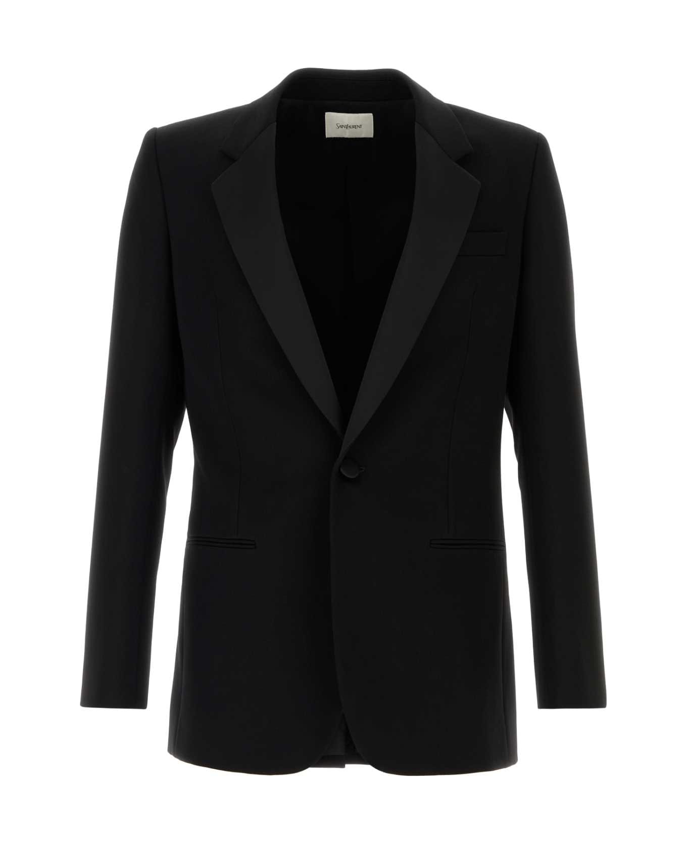 Saint Laurent Black Wool Blazer - GRAINNOIR