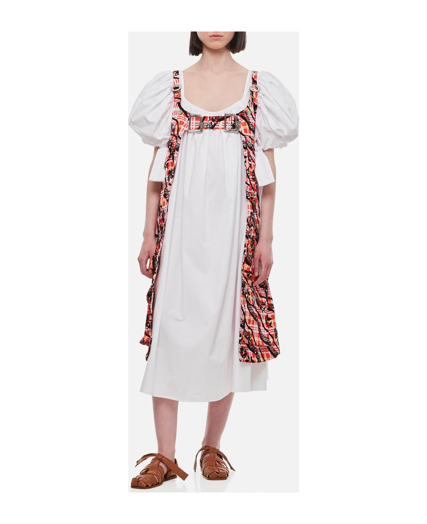 Chopova Lowena Atomic Cotton Taffeta Midi Dress - White