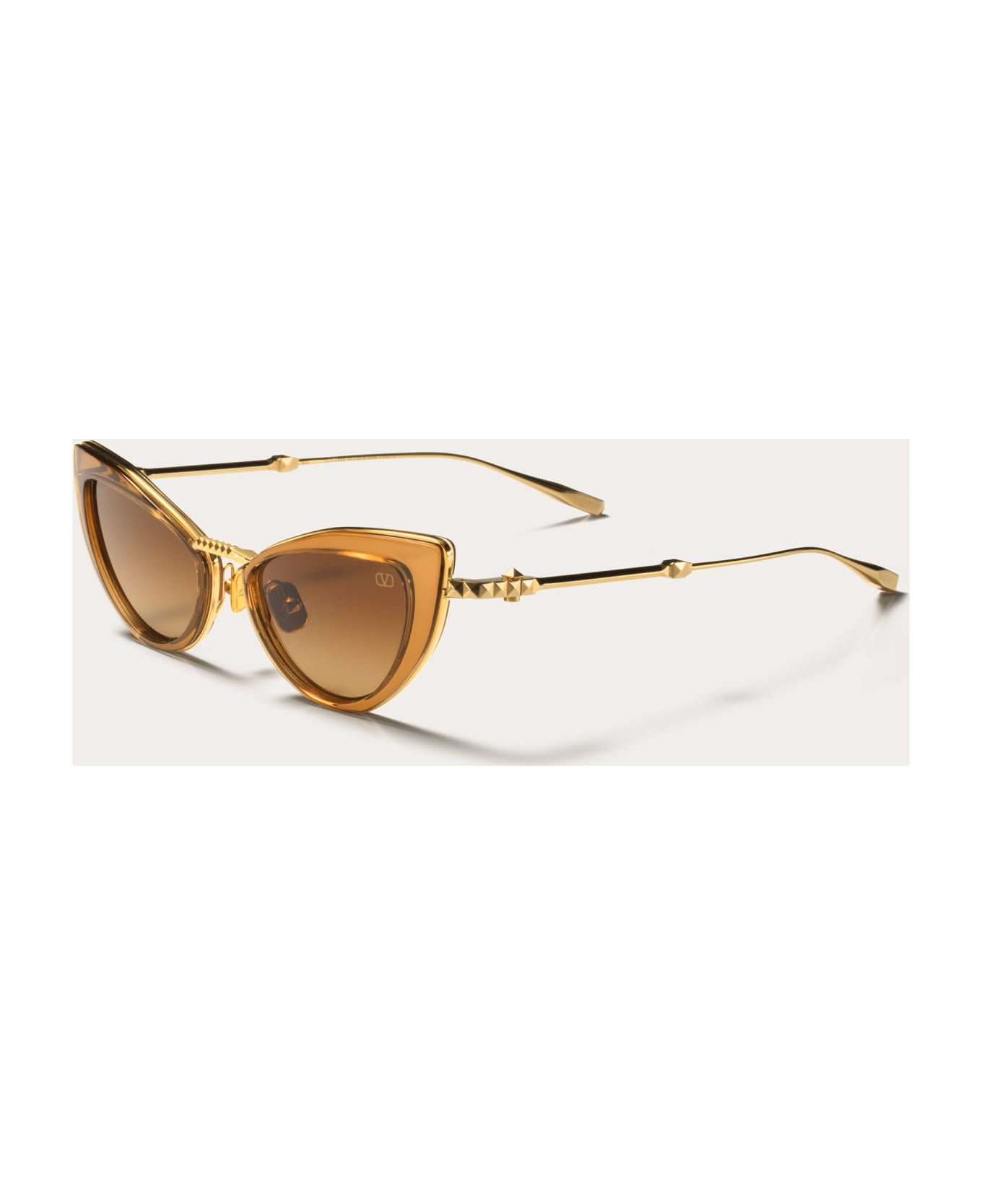 Valentino Eyewear Viii - Gold / Crystal Brown Sunglasses - Gold/brown