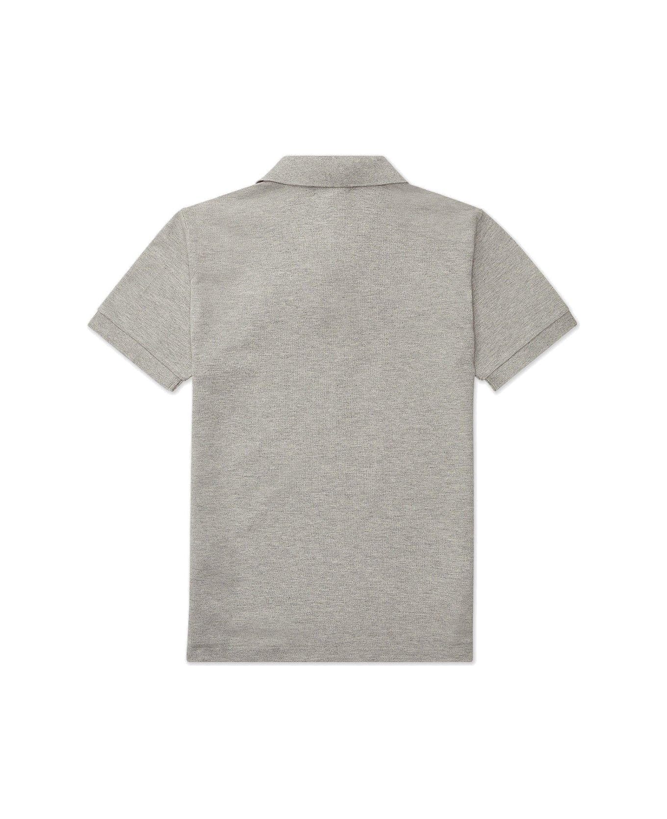 Polo Ralph Lauren Logo Embroidered Short-sleeved Polo Shirt - Grey