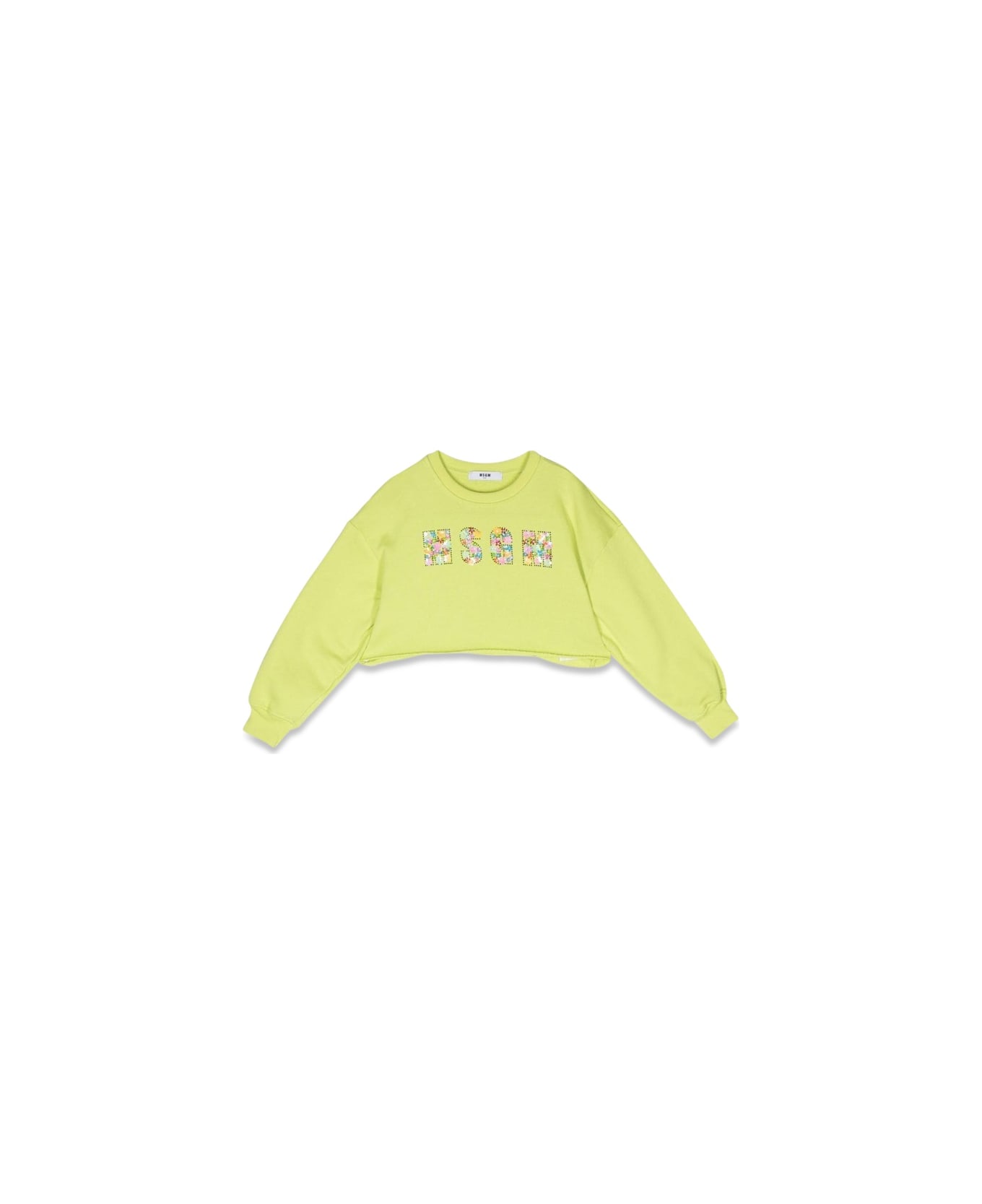 MSGM Cropped Sweatshirt - YELLOW