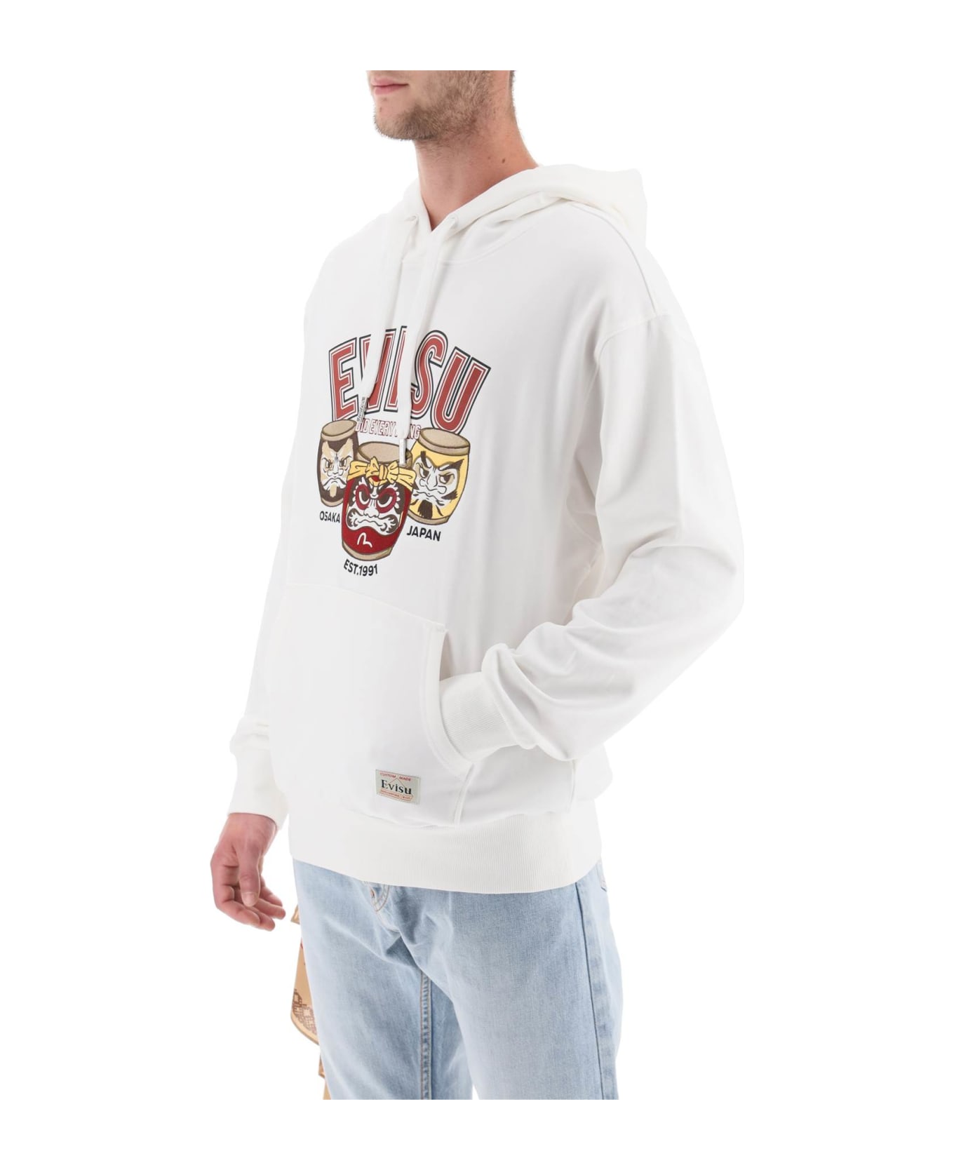 Evisu Hoodie With Embroidery And Print - OFF WHITE (White) フリース