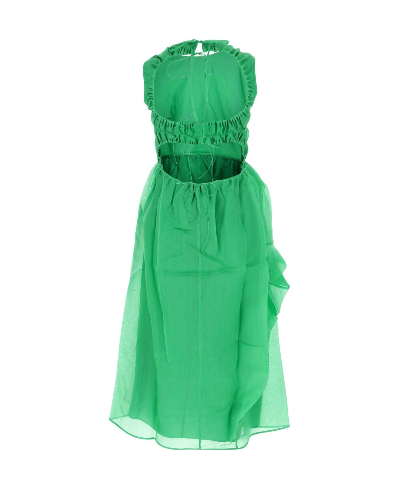 Cecilie Bahnsen Green Cotton Blend Dress - EMERALDGREEN