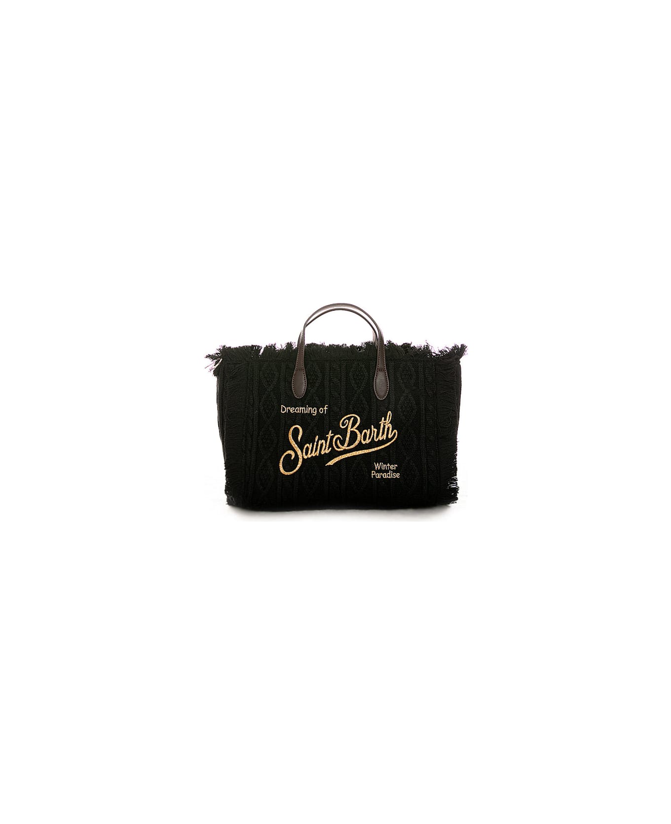 MC2 Saint Barth Colette Black Tricot Handbag - BLACK