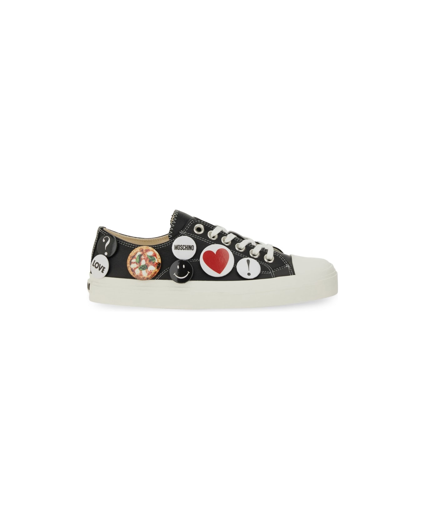Moschino Sneakers With Pins - BLACK