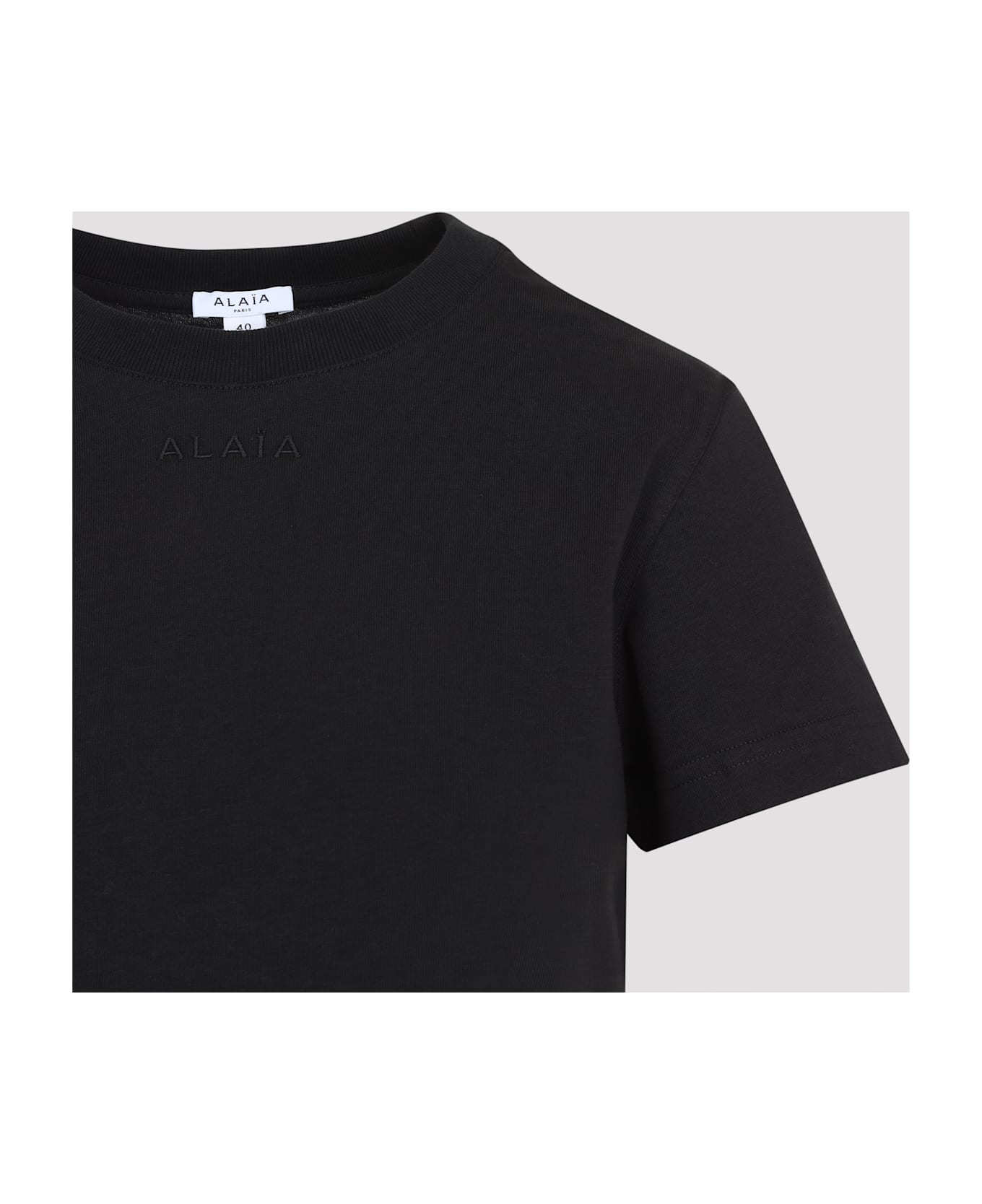 Alaia Black Cotton T-shirt - Noir Alaia