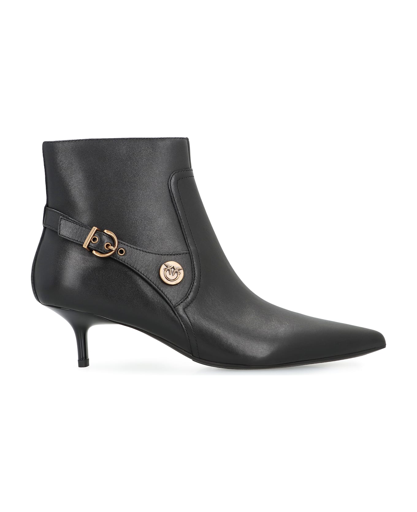 Pinko Gloria Leather Ankle Boots - black