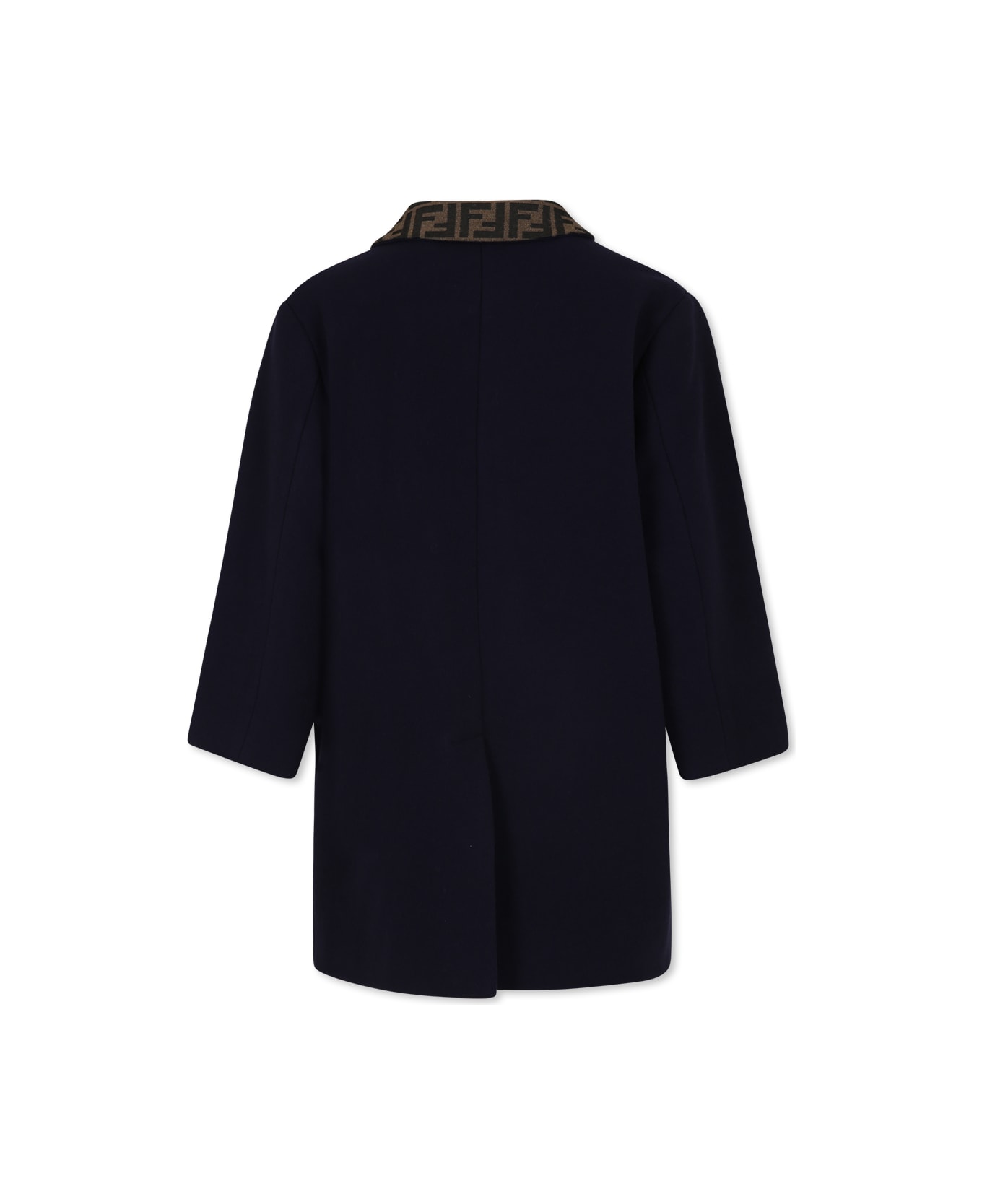 Fendi Blue Coat For Kids With Ff - Blue