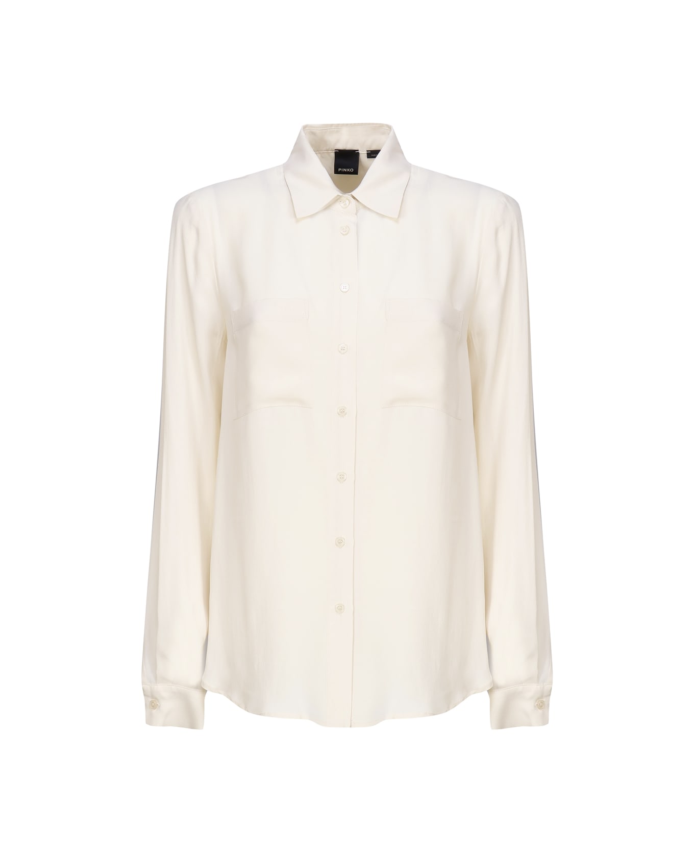 Pinko Silk Blend Shirt With Pockets - Ivory シャツ