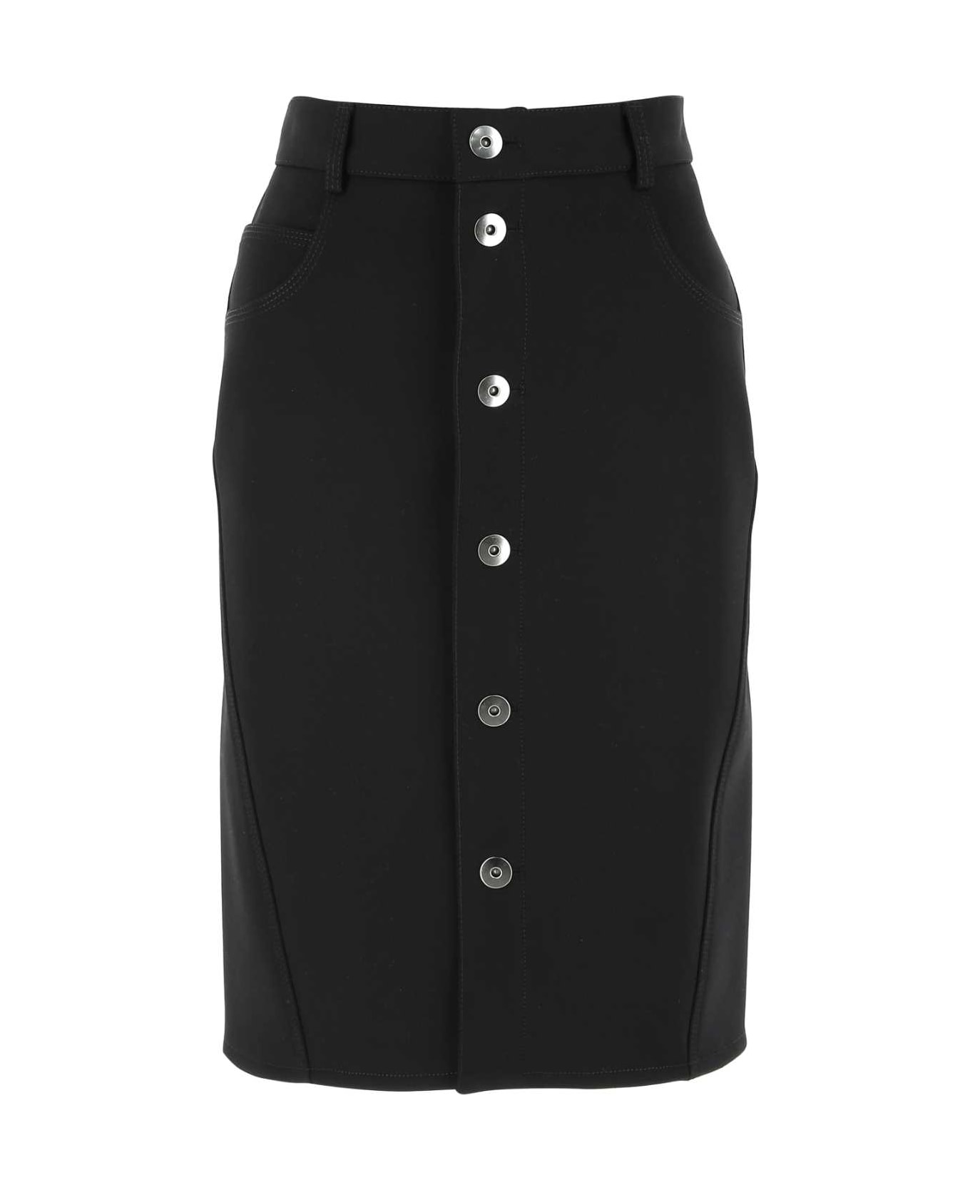 Bottega Veneta Black Stretch Wool Blend Skirt - 1000