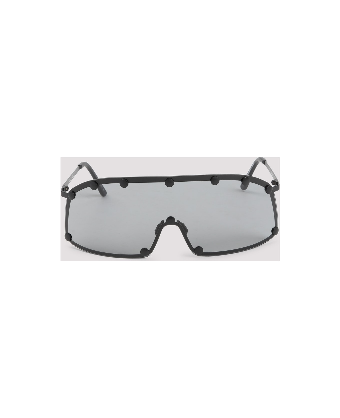 Rick Owens Shield-style Stainless Steel Frame Sunglasses - Black